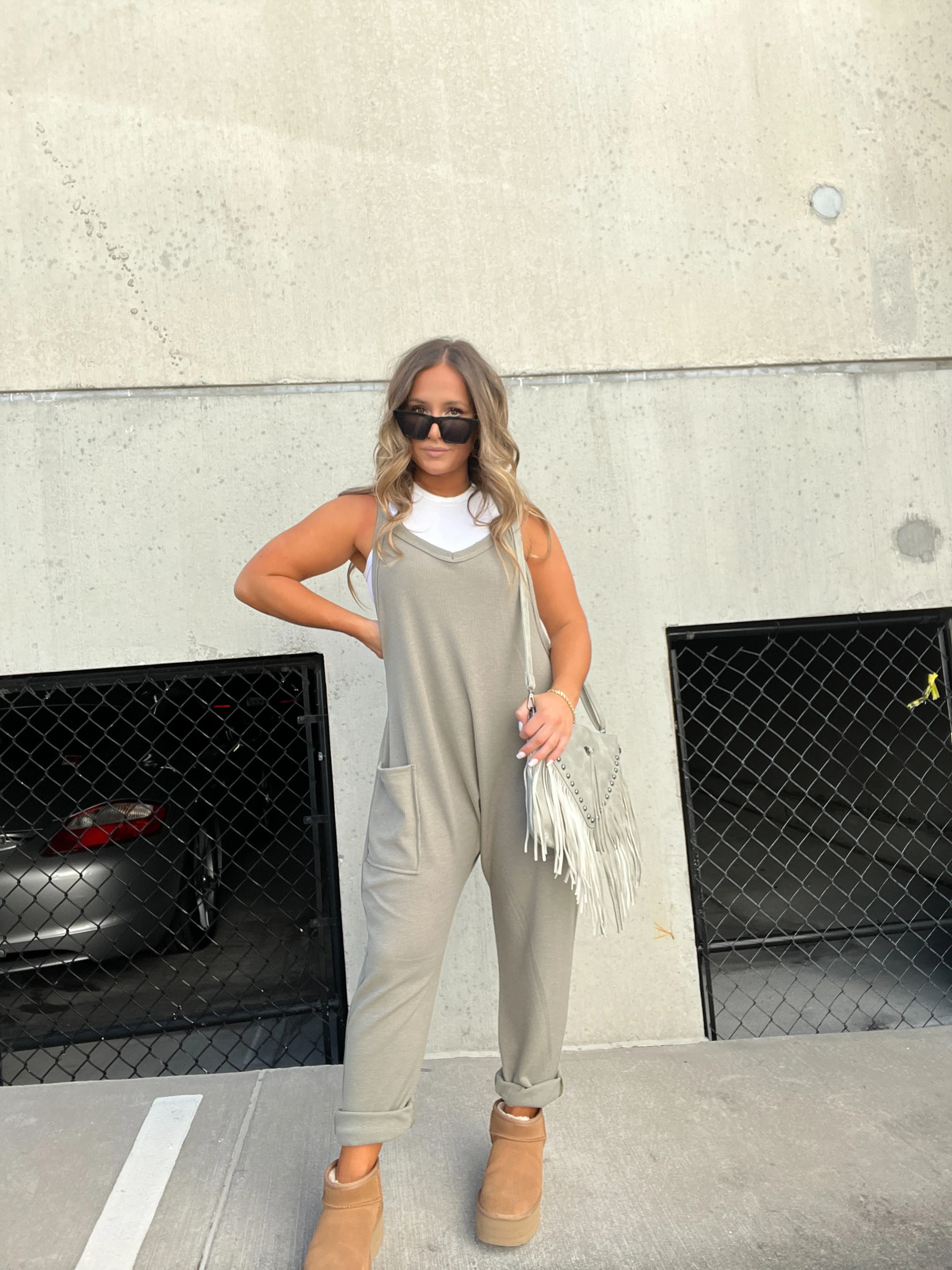 Relaxed Fit Jumpsuit Olive sold by Chic by Ally B product image thumbnail 2