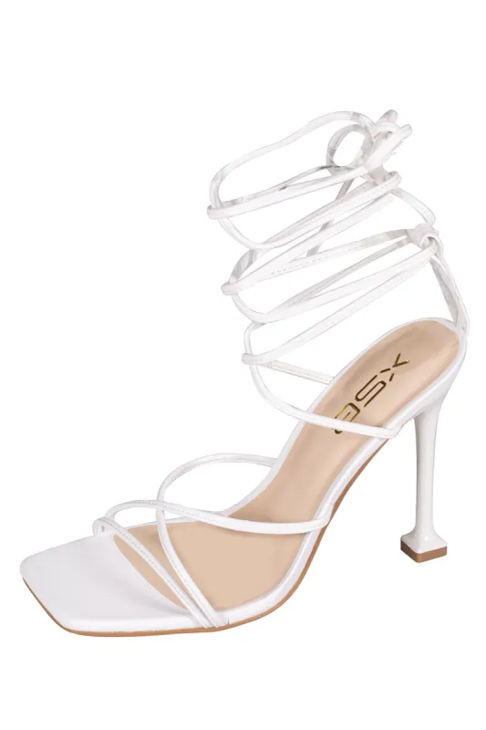 Ready For It Strappy Stiletto Heels White sold by Chic by Ally B