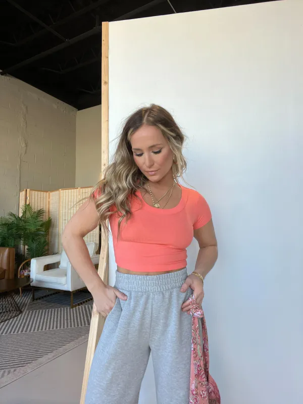 Decker Scoop Tee Bright Coral sold by Chic by Ally B