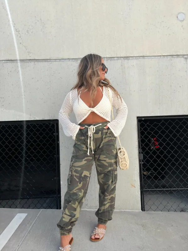In Cognito Camo Cargos sold by Chic by Ally B