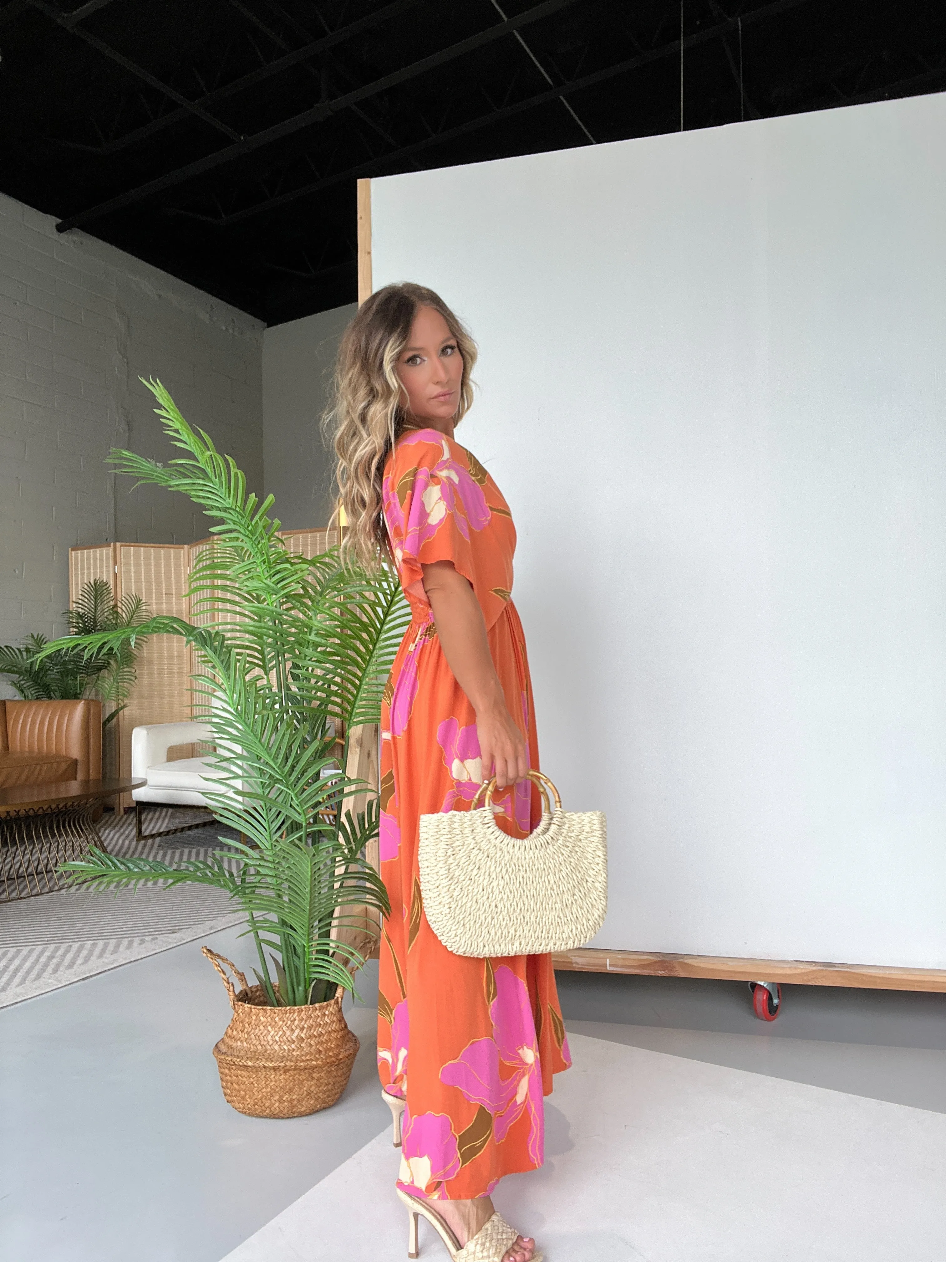 Vacay Skies Floral Maxi Dress Apricot sold by Chic by Ally B product image thumbnail 3