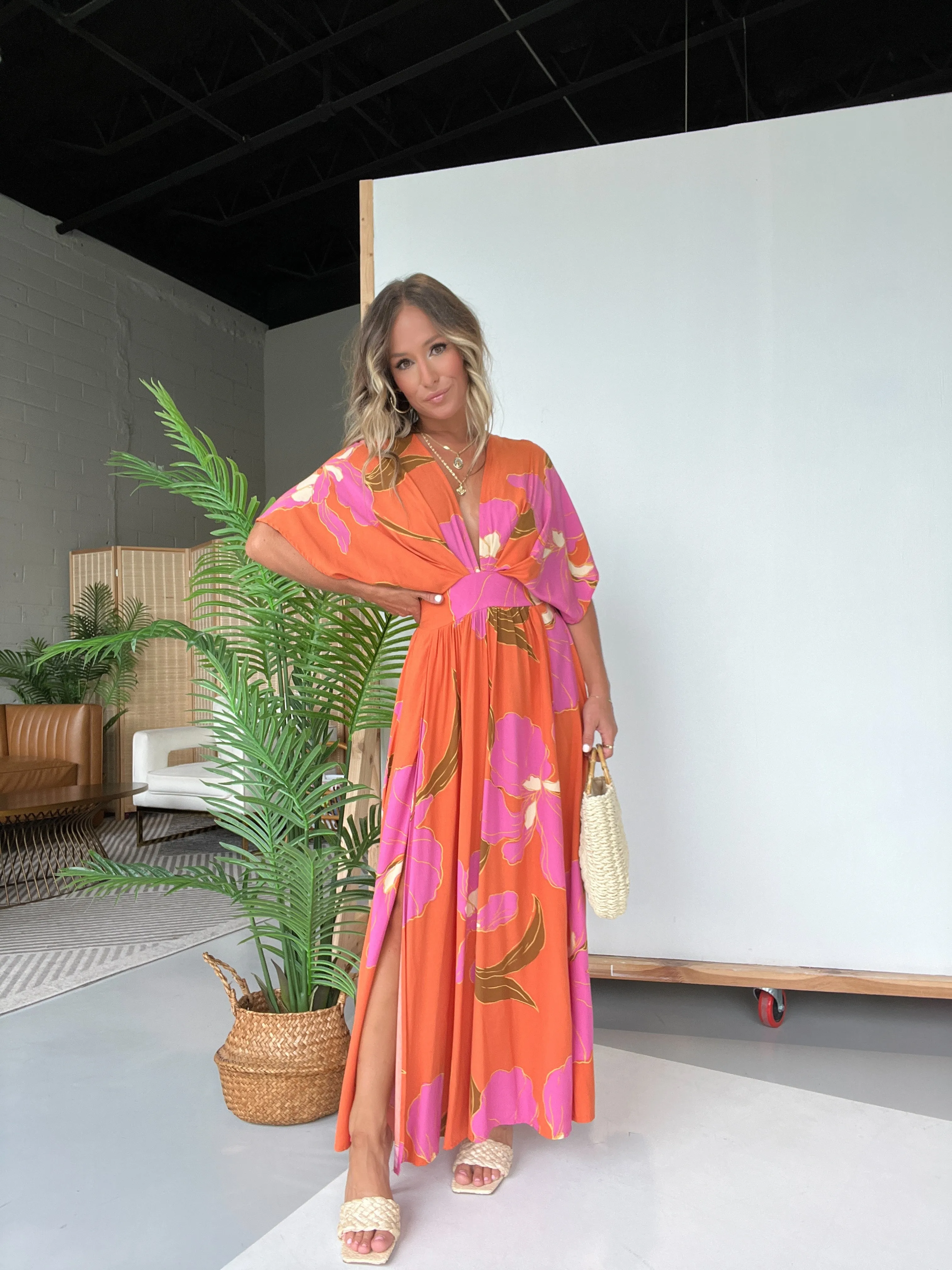 Vacay Skies Floral Maxi Dress Apricot sold by Chic by Ally B product image thumbnail 5