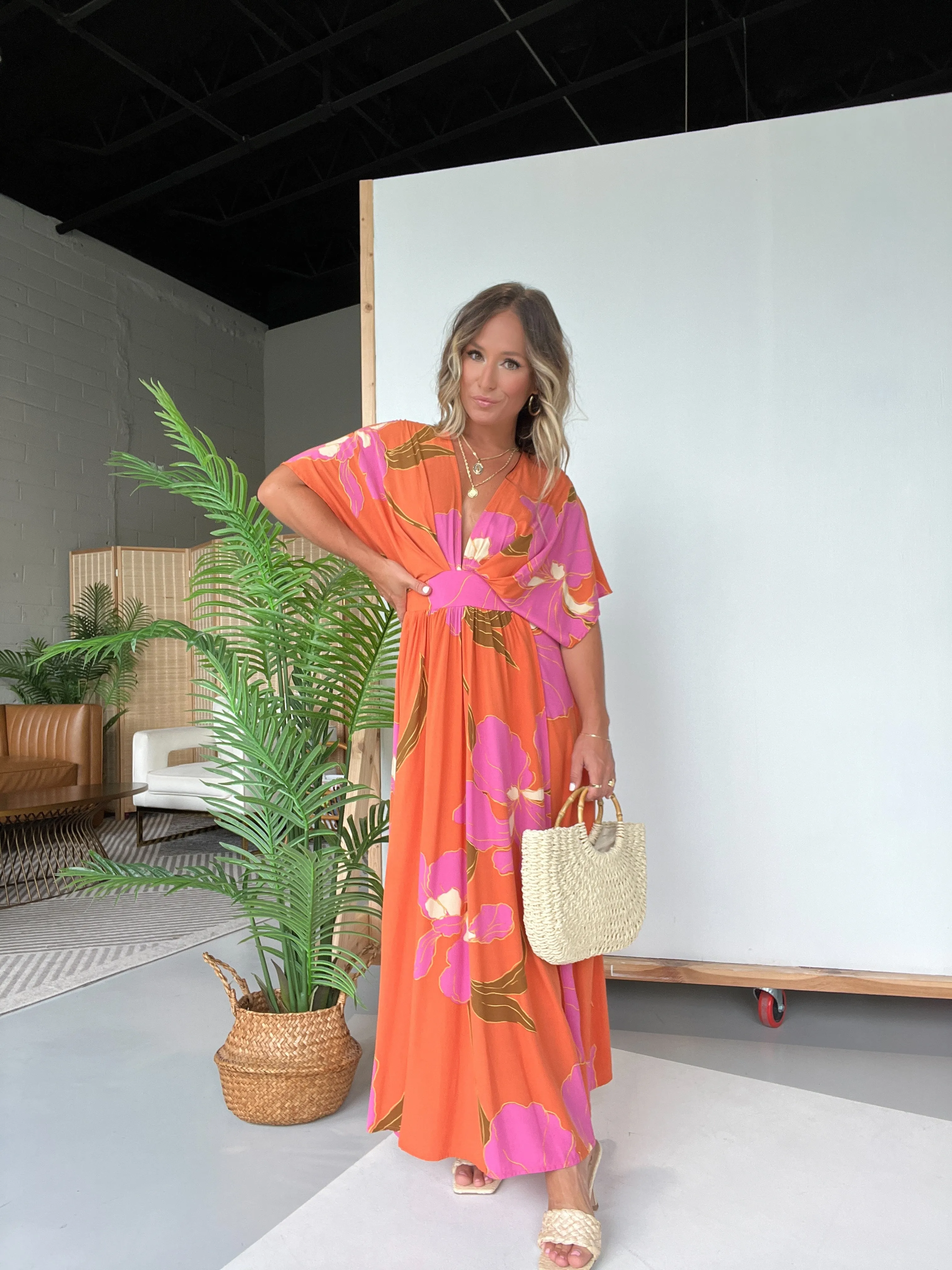 Vacay Skies Floral Maxi Dress Apricot sold by Chic by Ally B product image thumbnail 2
