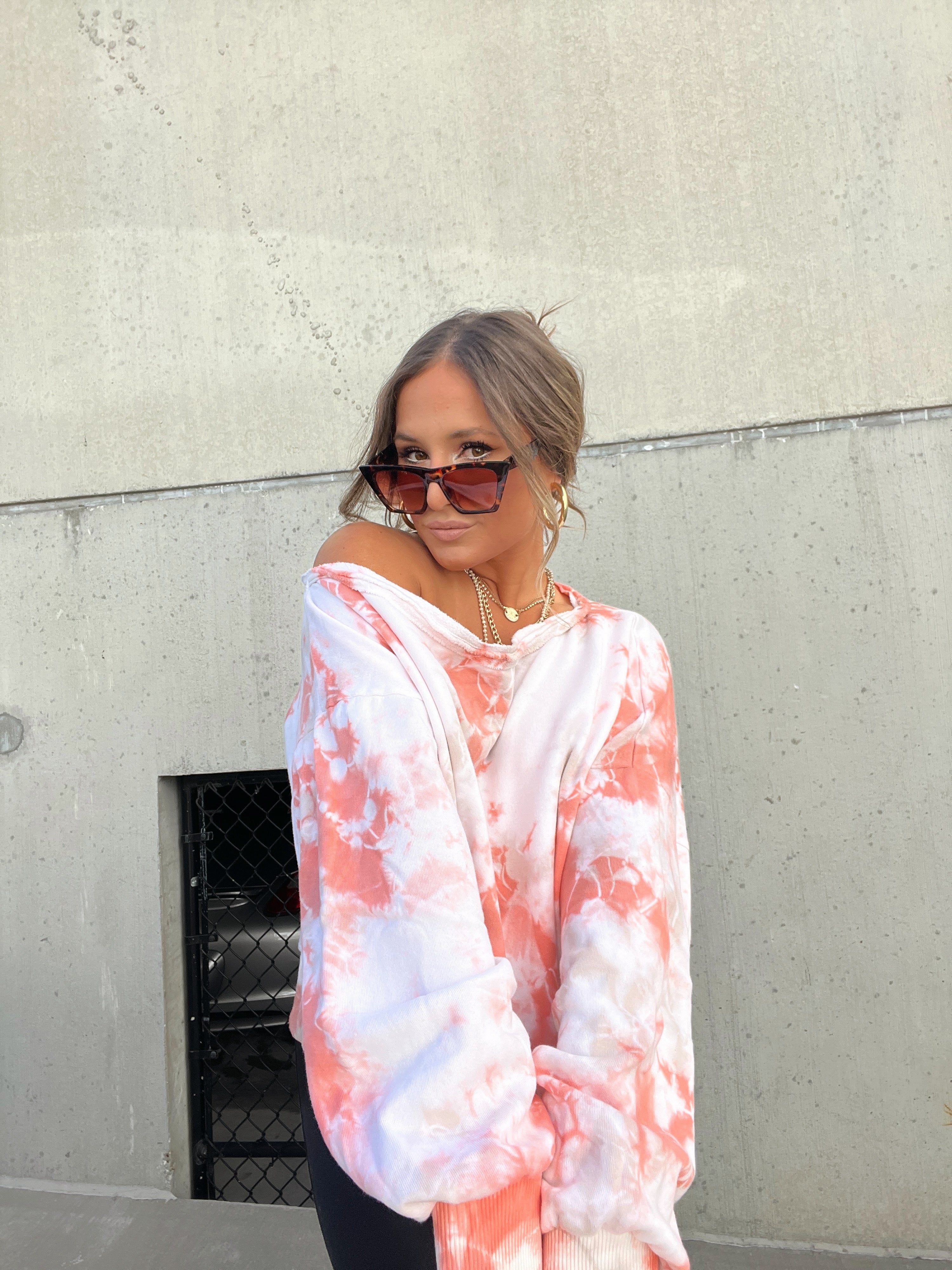 OFF THE SHOULDER TIE DYE SWEATSHIRT sold by Chic by Ally B product image thumbnail 5