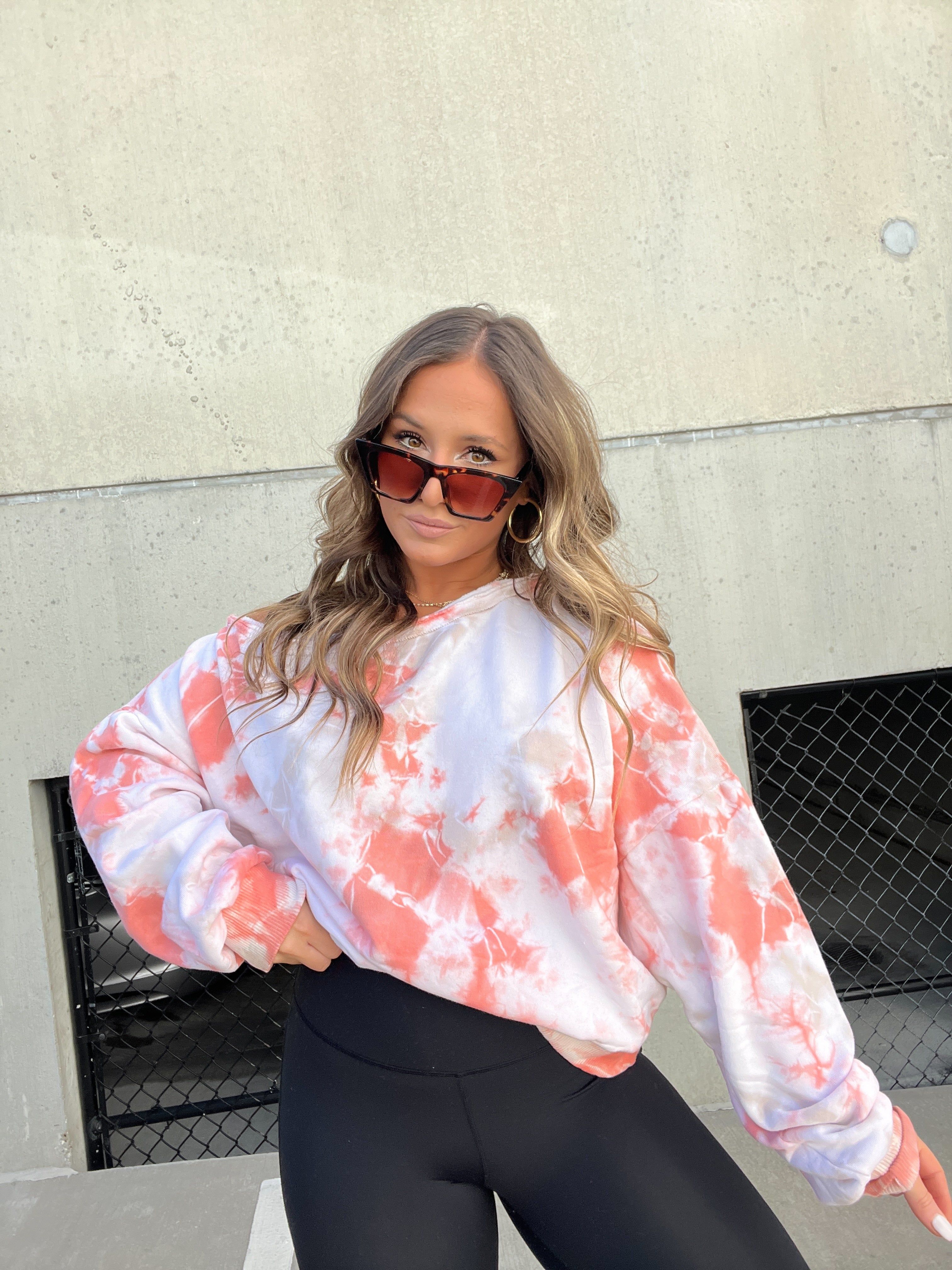 OFF THE SHOULDER TIE DYE SWEATSHIRT sold by Chic by Ally B product image thumbnail 11