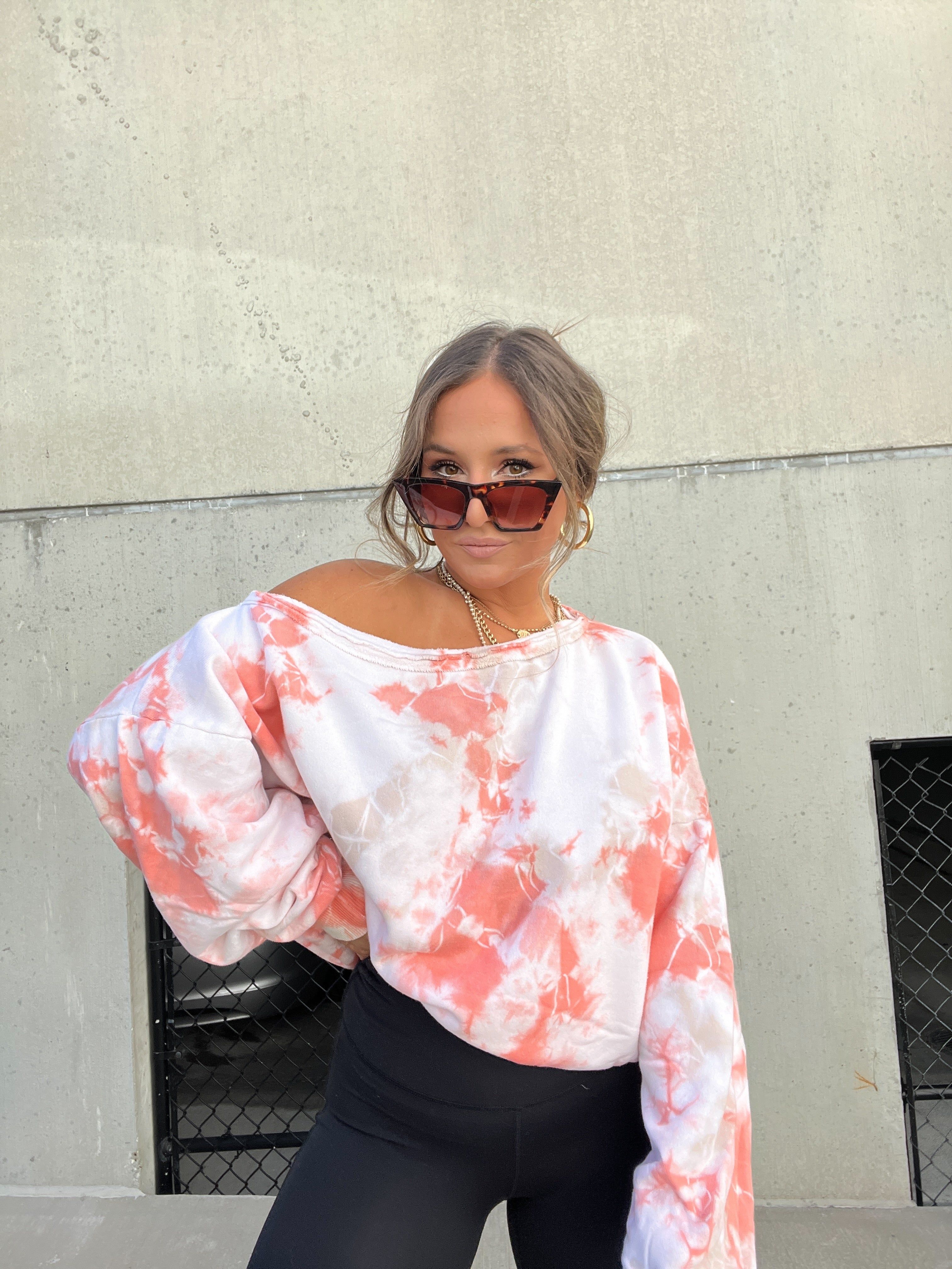 OFF THE SHOULDER TIE DYE SWEATSHIRT sold by Chic by Ally B product image thumbnail 10