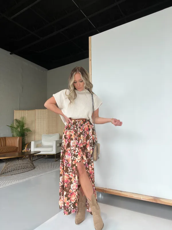 Floral Flirty Fall Maxi Skirt sold by Chic by Ally B