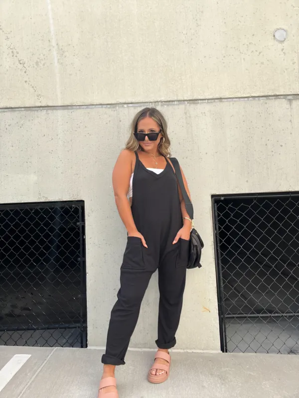 Black Relaxed Fit Jumpsuit sold by Chic by Ally B