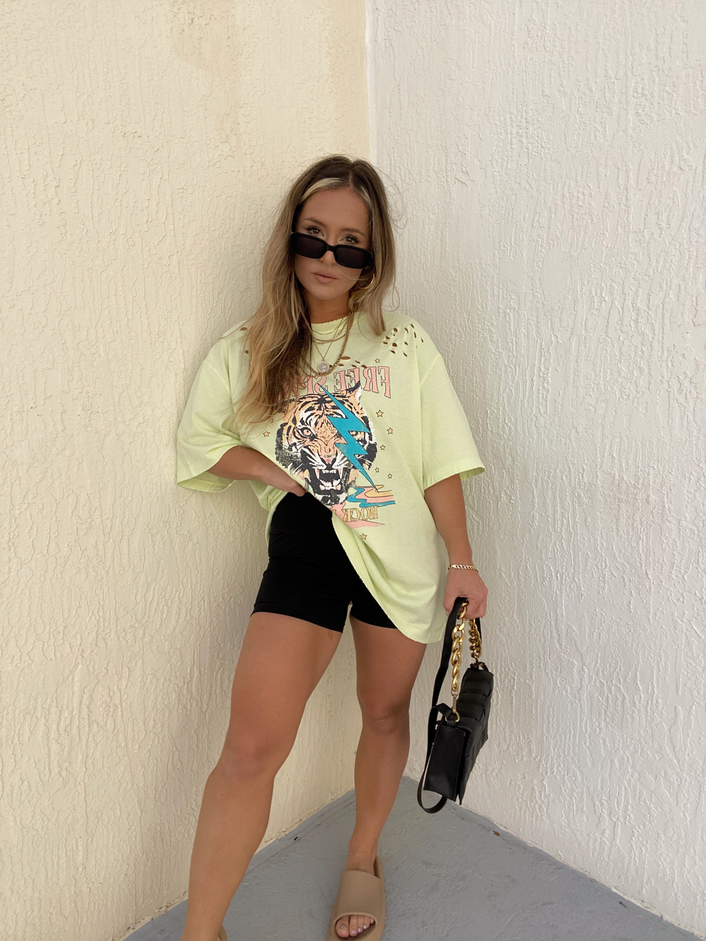 FREE SPIRIT DISTRESSED TEE NEON sold by Chic by Ally B product image thumbnail 4