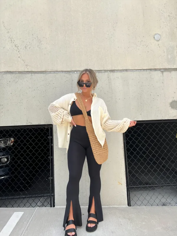 Busy Day Slit Front Flares sold by Chic by Ally B