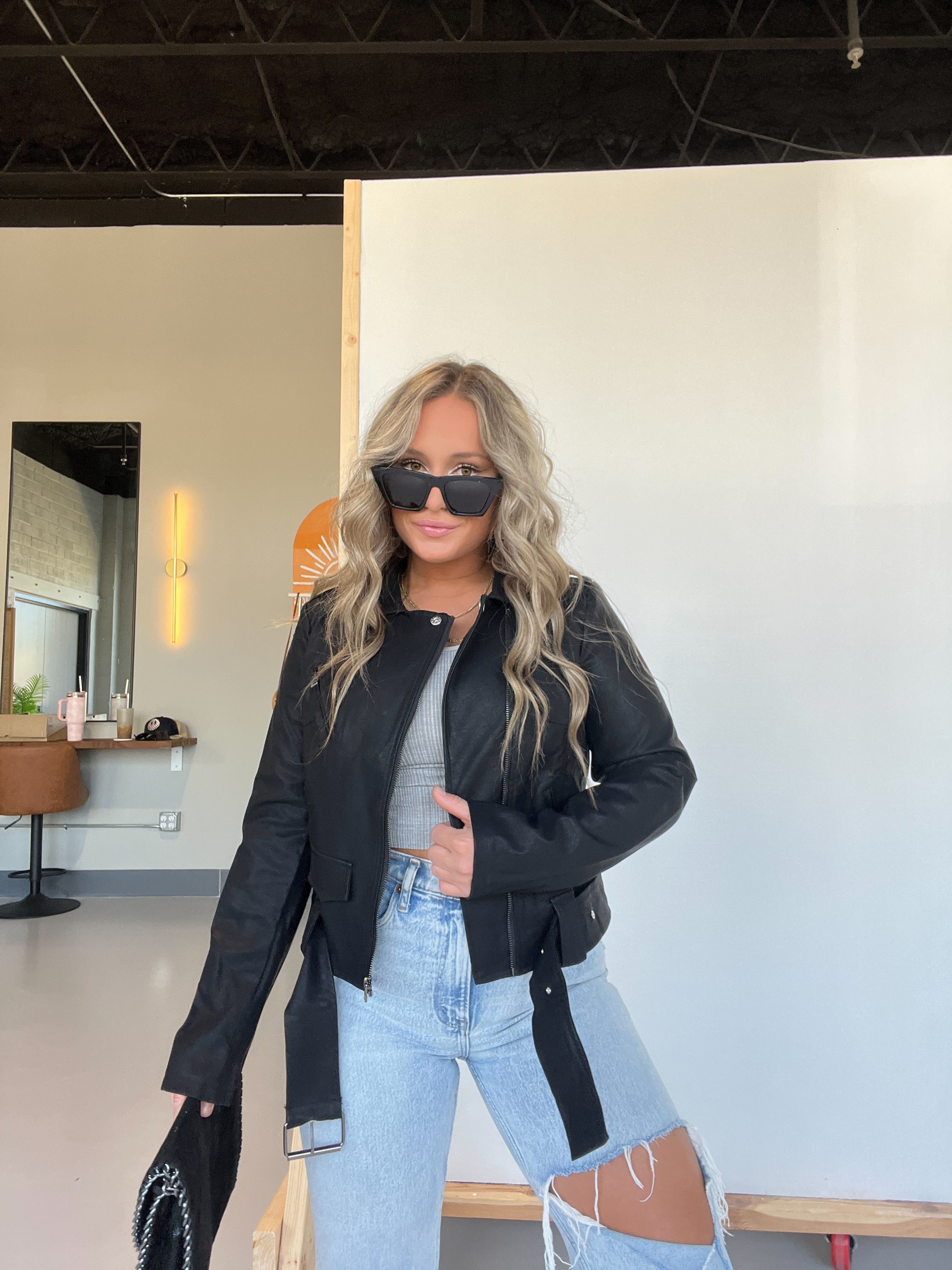 Faux Leather Moto Jacket sold by Chic by Ally B product image thumbnail 5