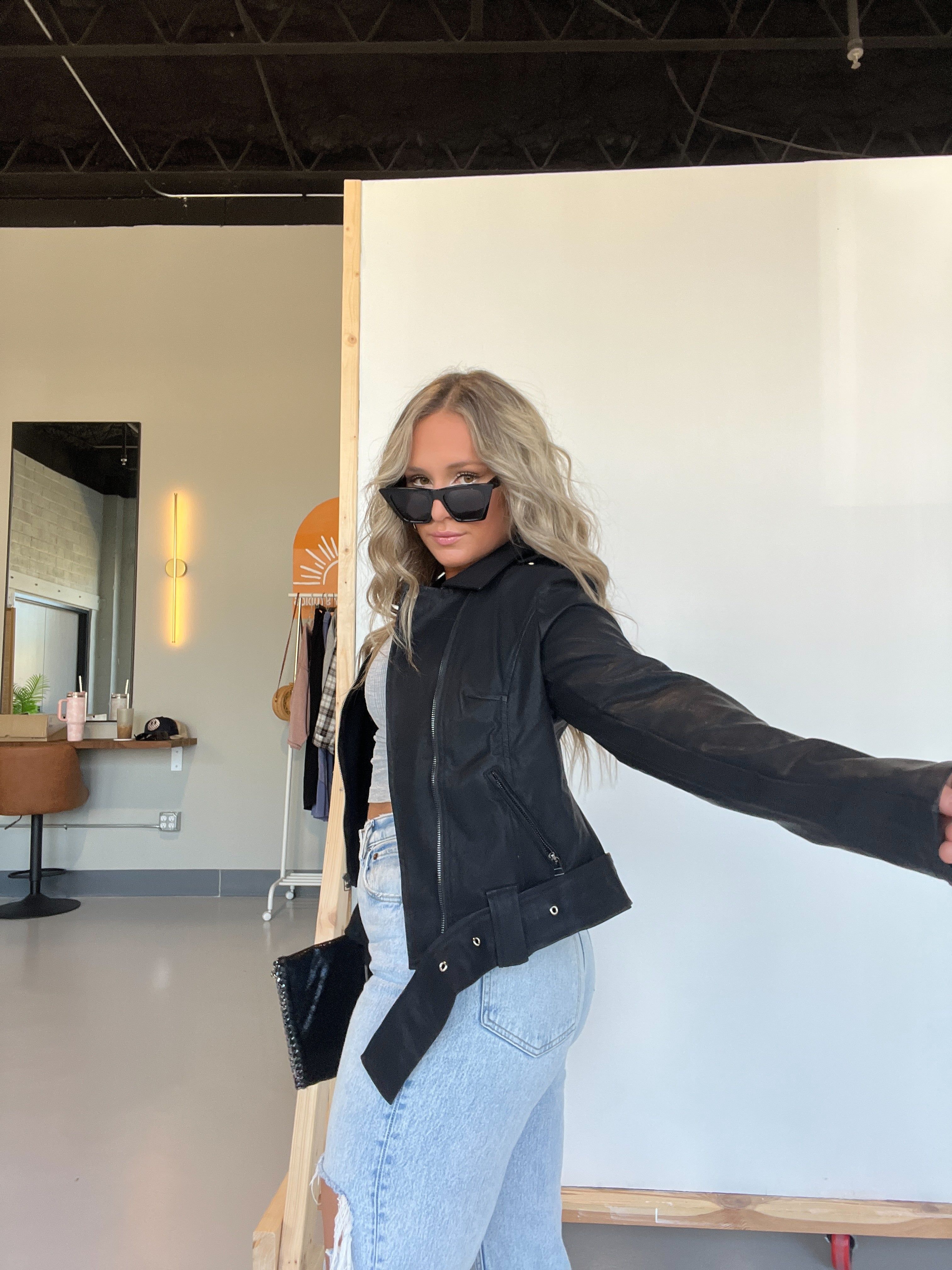 Faux Leather Moto Jacket sold by Chic by Ally B product image thumbnail 2