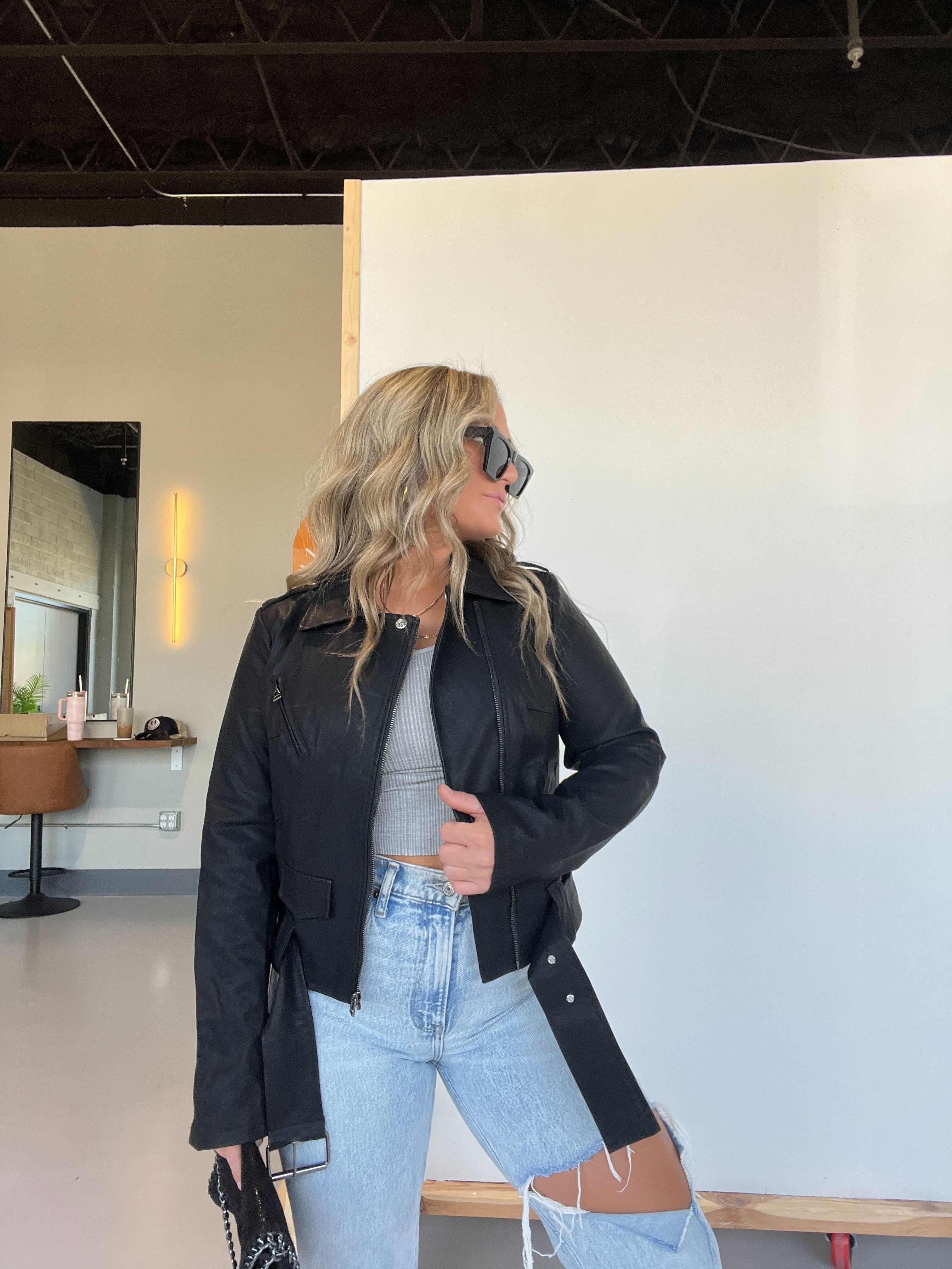 Faux Leather Moto Jacket sold by Chic by Ally B product image thumbnail 3