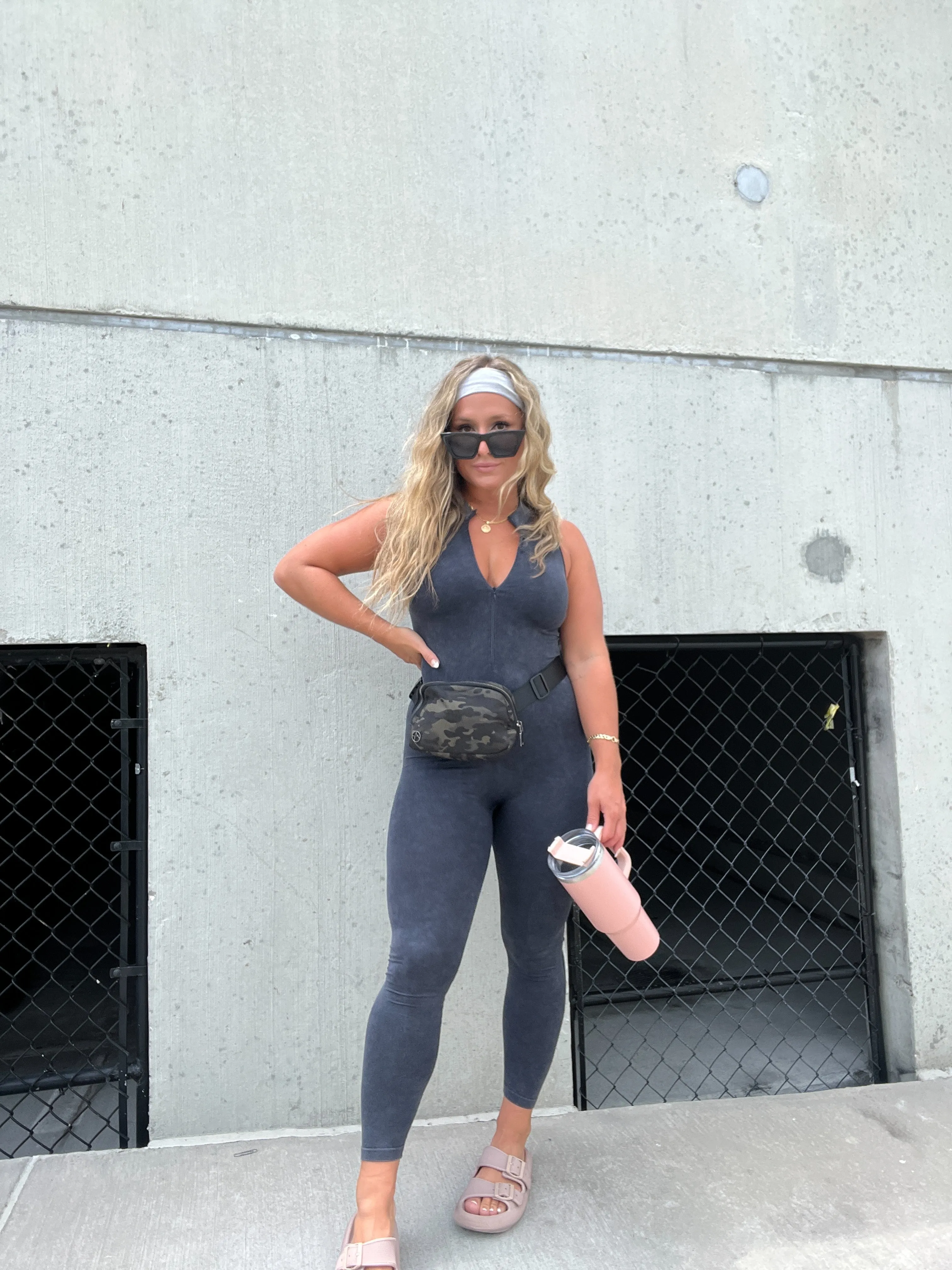 ZIP IT UP WASHED BLACK CATSUIT sold by Chic by Ally B