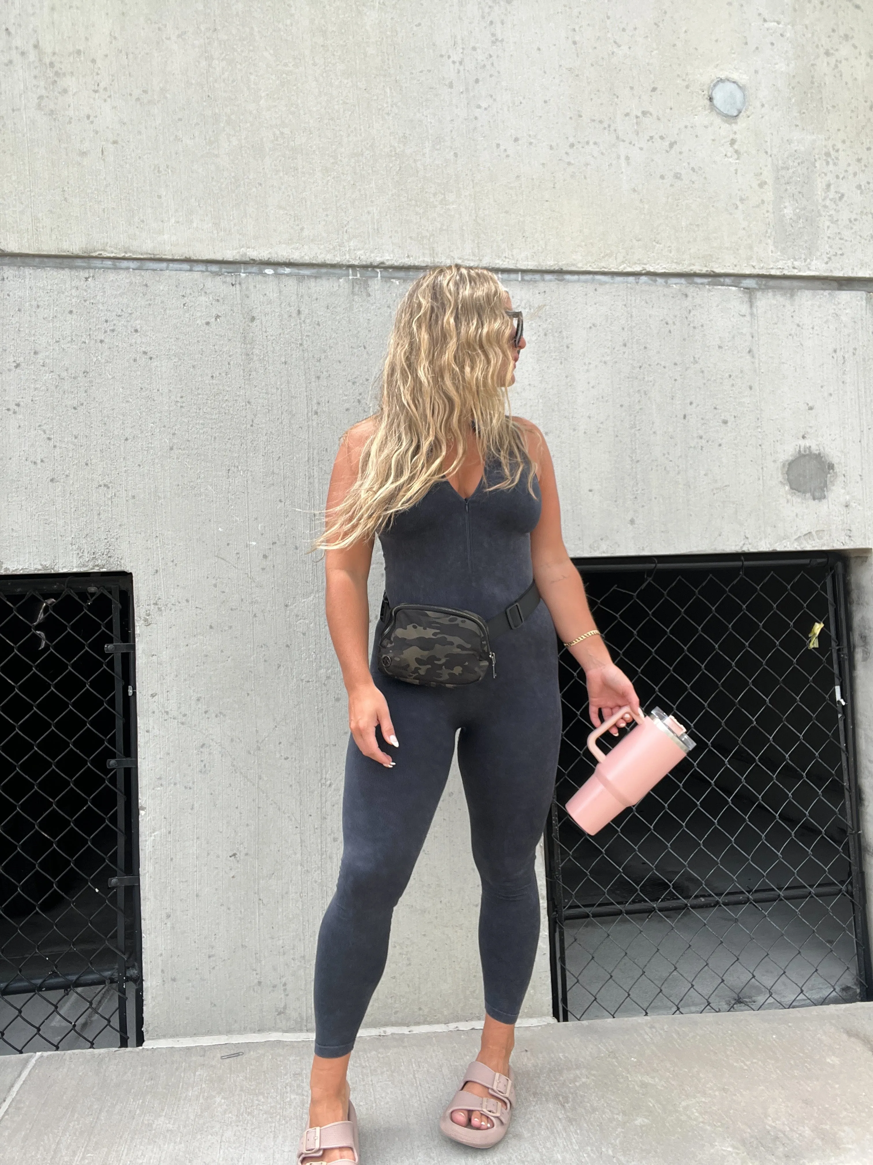 ZIP IT UP WASHED BLACK CATSUIT sold by Chic by Ally B product image thumbnail 4