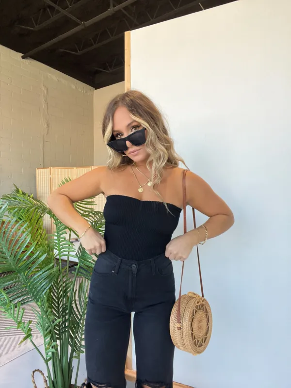 Lily Ribbed Tube Top Black sold by Chic by Ally B