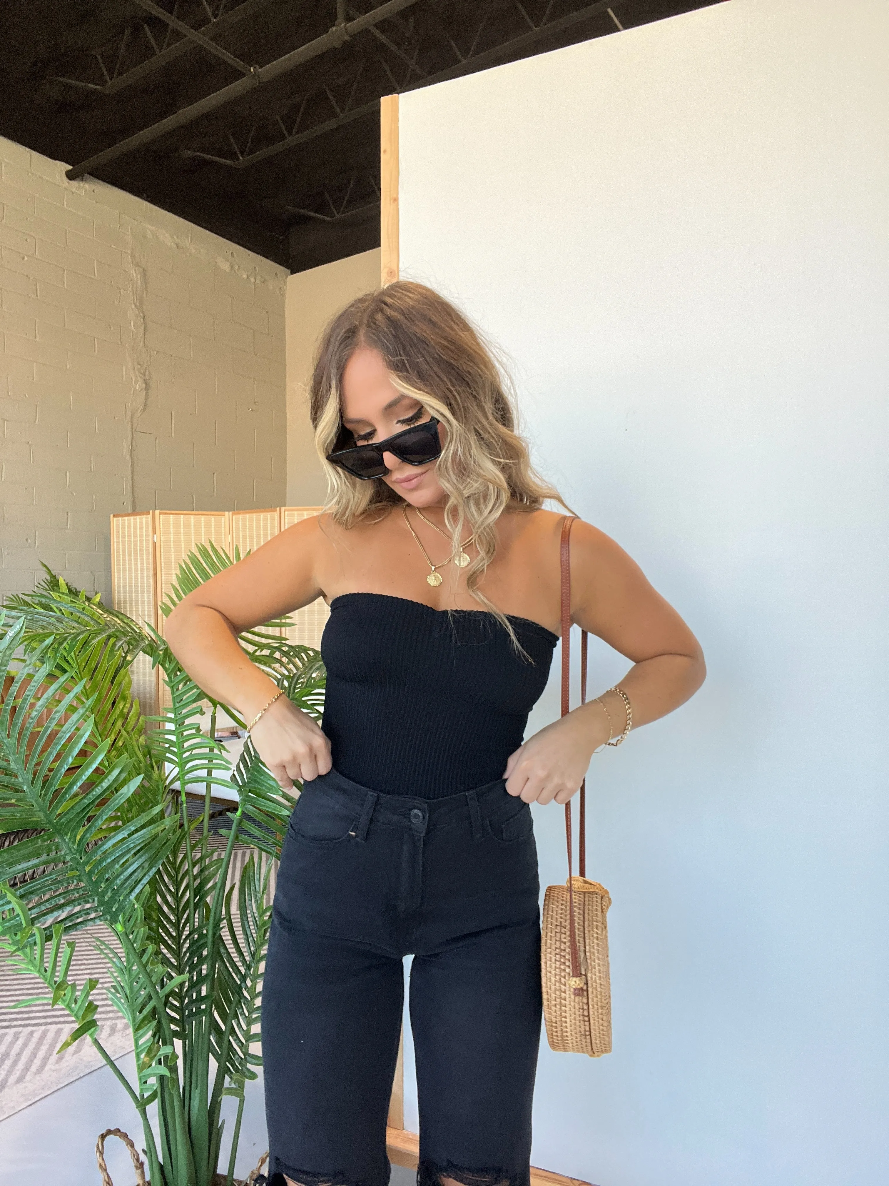 Lily Ribbed Tube Top Black sold by Chic by Ally B product image thumbnail 3