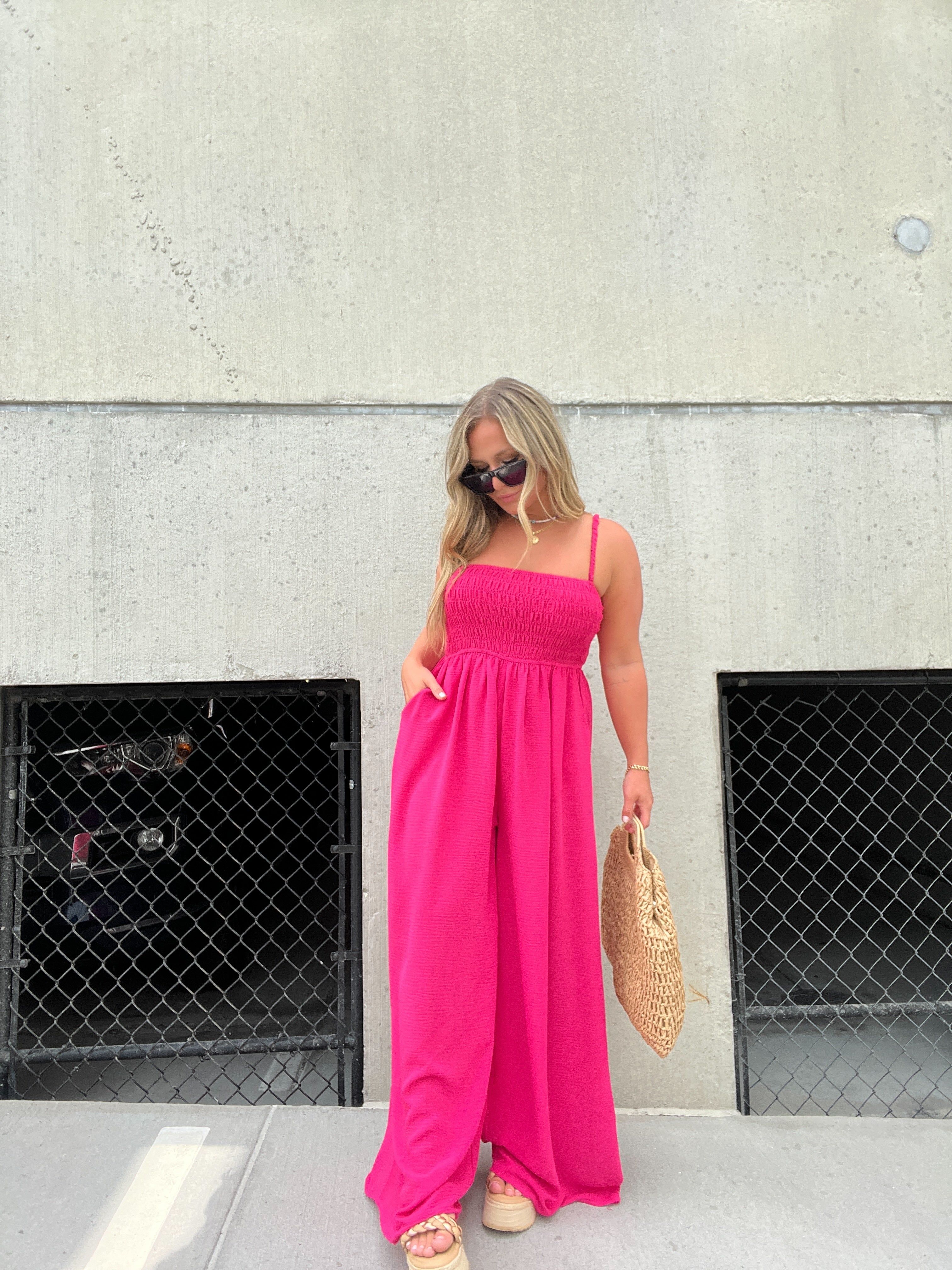 Not Gonna Happen Fuchsia Jumpsuit sold by Chic by Ally B product image thumbnail 3