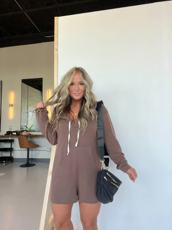 Cozy Days French Terry Romper Brown sold by Chic by Ally B
