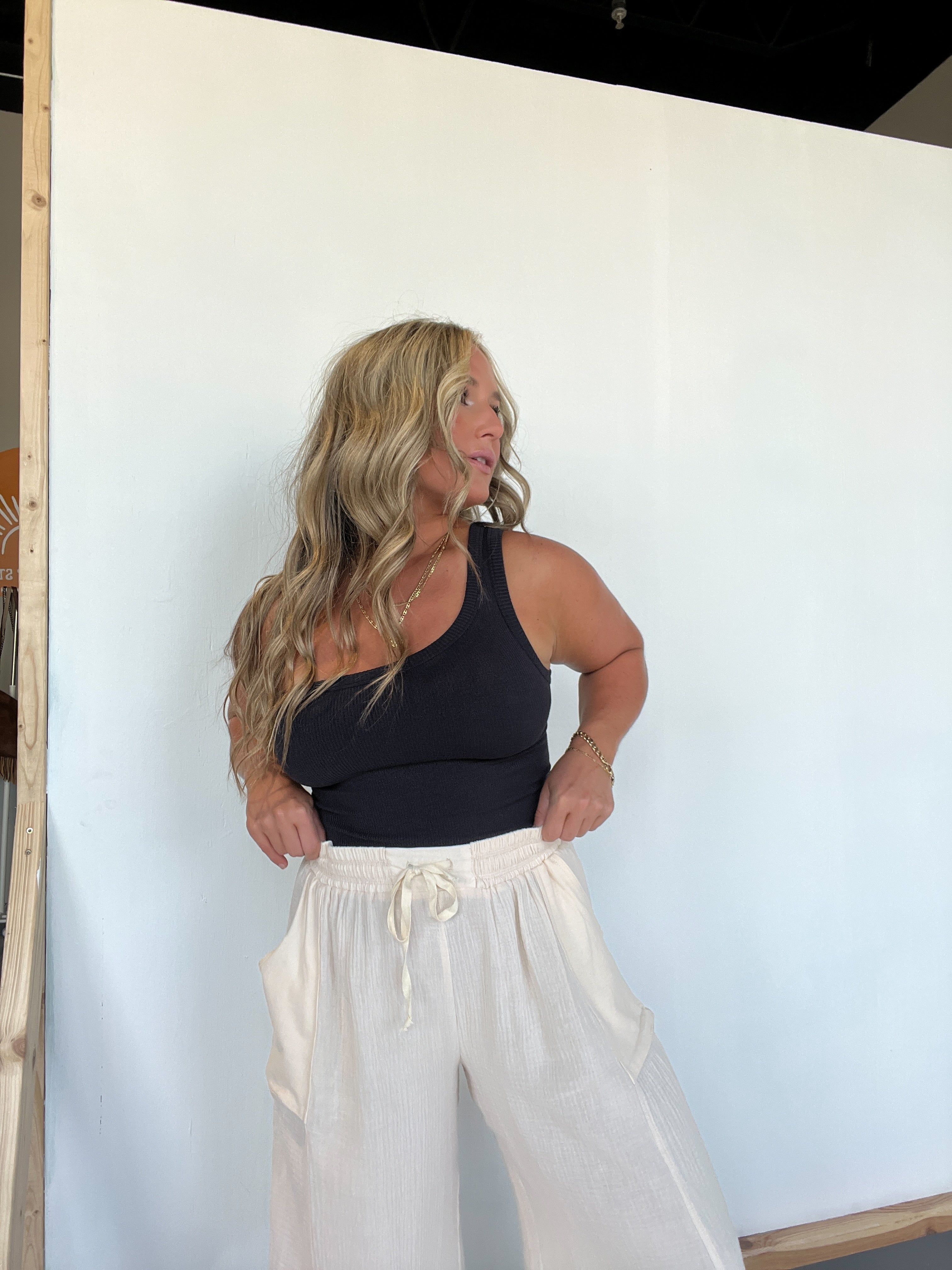 Just My Type One Shoulder Tank Black sold by Chic by Ally B product image thumbnail 2