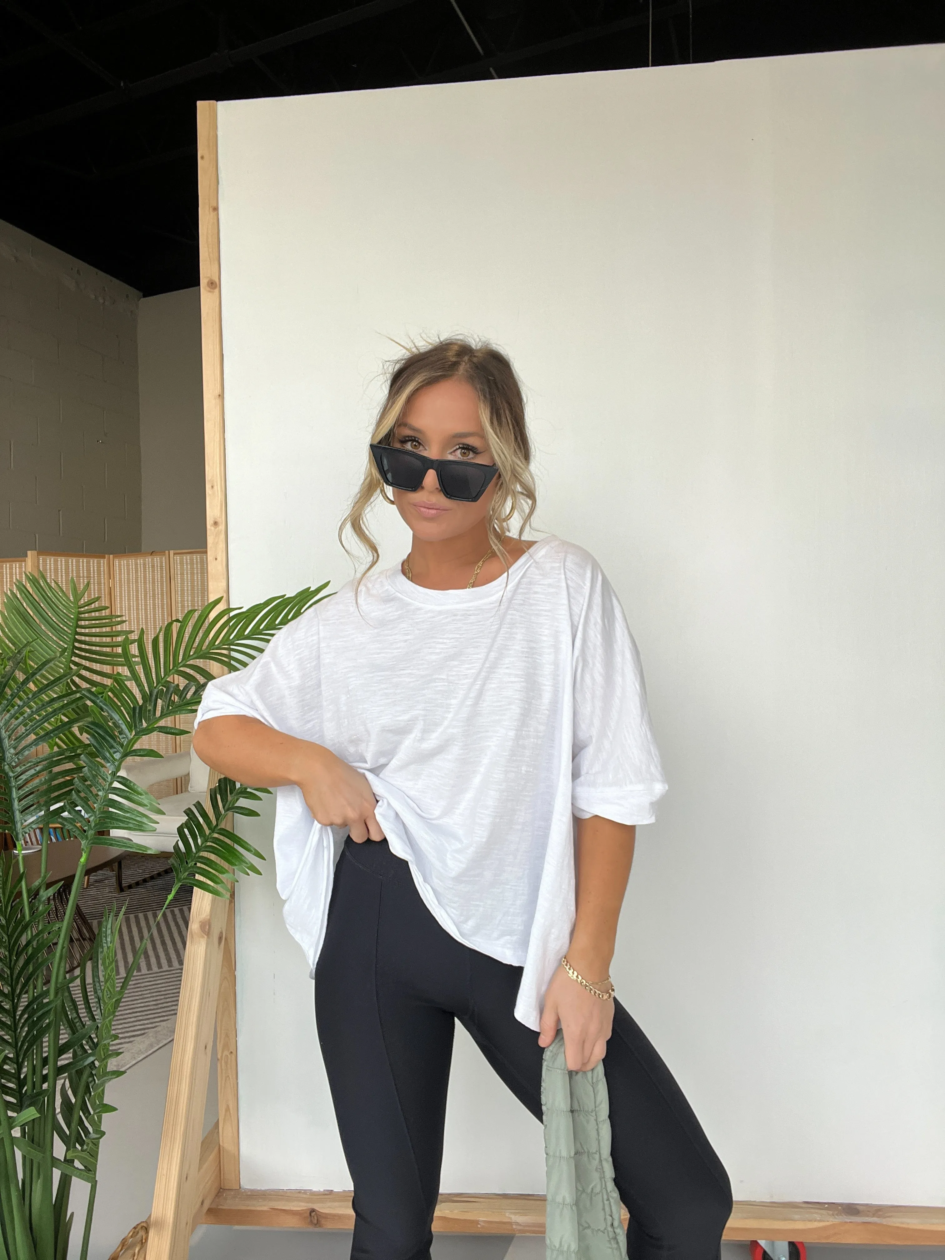 Leddy Oversized Slub Tee White sold by Chic by Ally B product image thumbnail 2