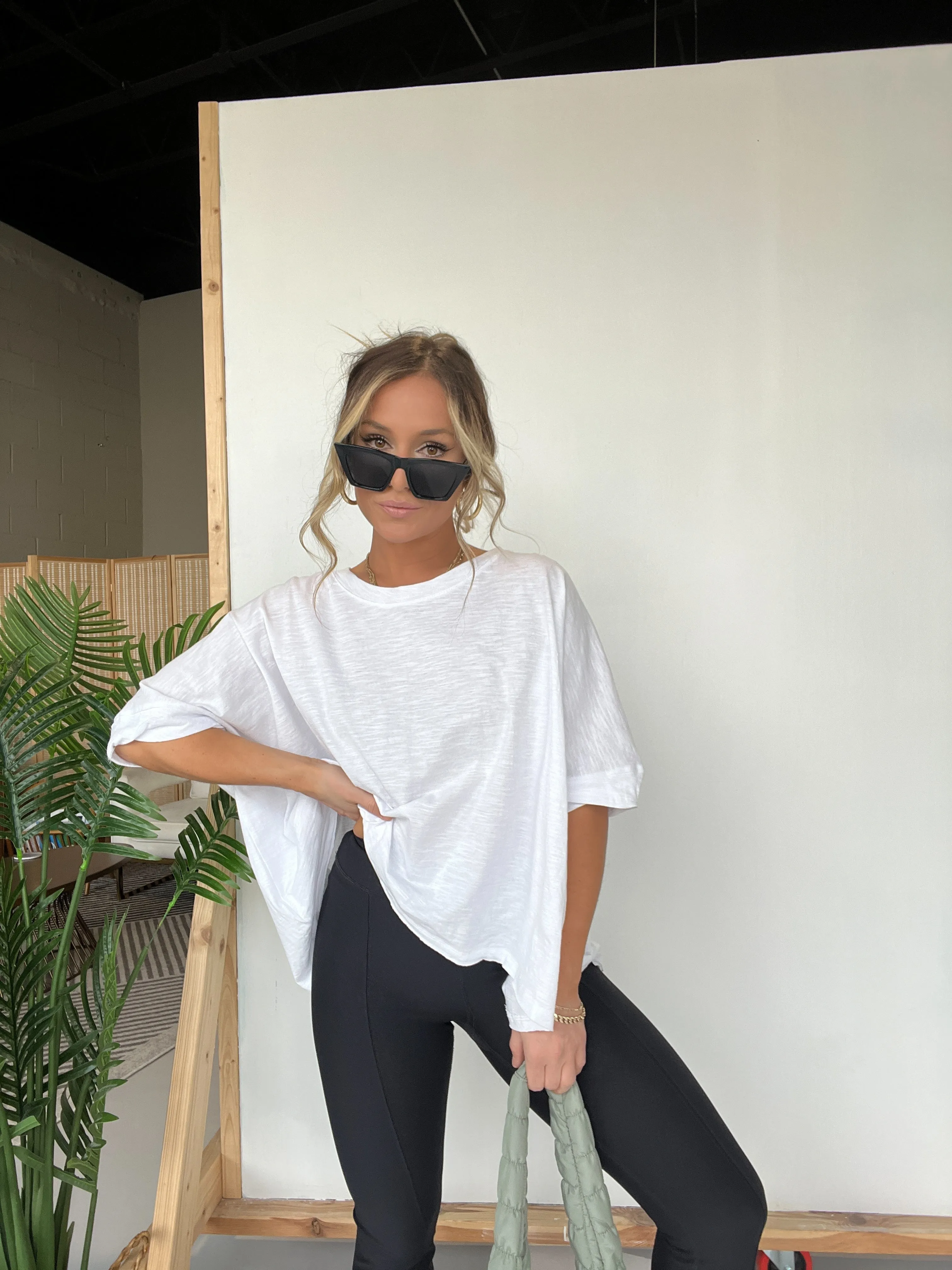 Leddy Oversized Slub Tee White sold by Chic by Ally B
