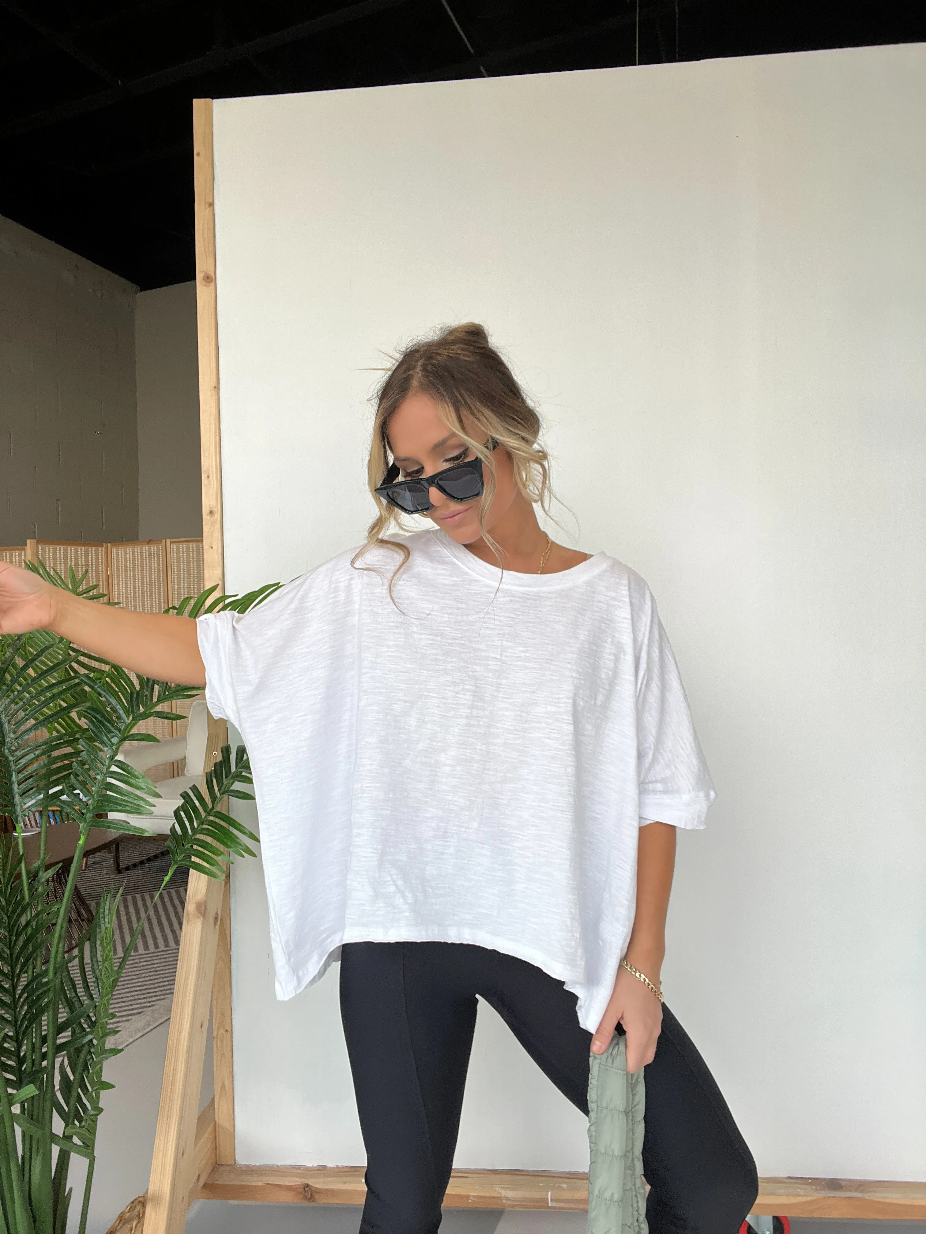 Leddy Oversized Slub Tee White sold by Chic by Ally B product image thumbnail 3