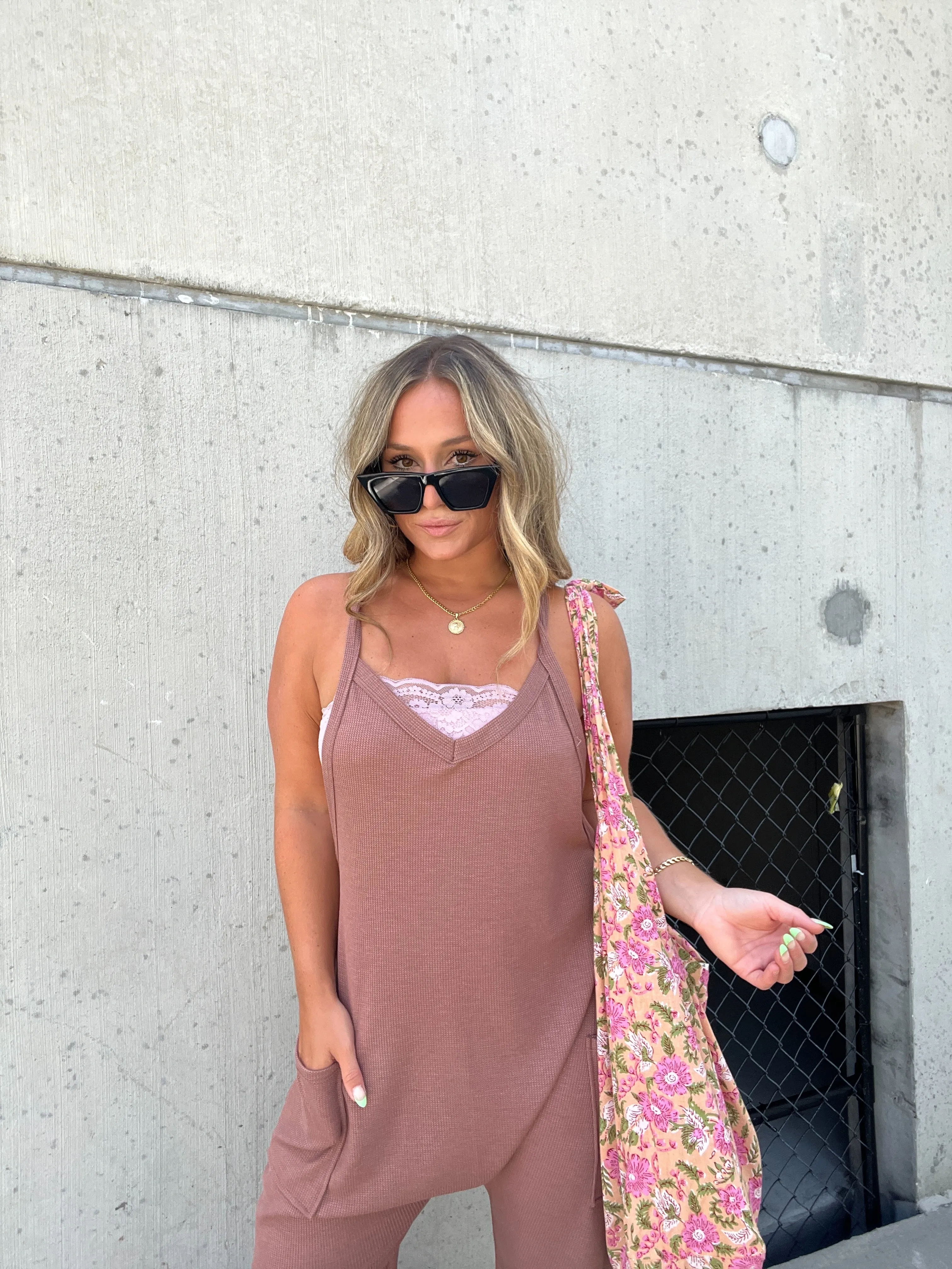 MOCHA RELAXED FIT JUMPSUIT sold by Chic by Ally B product image thumbnail 5