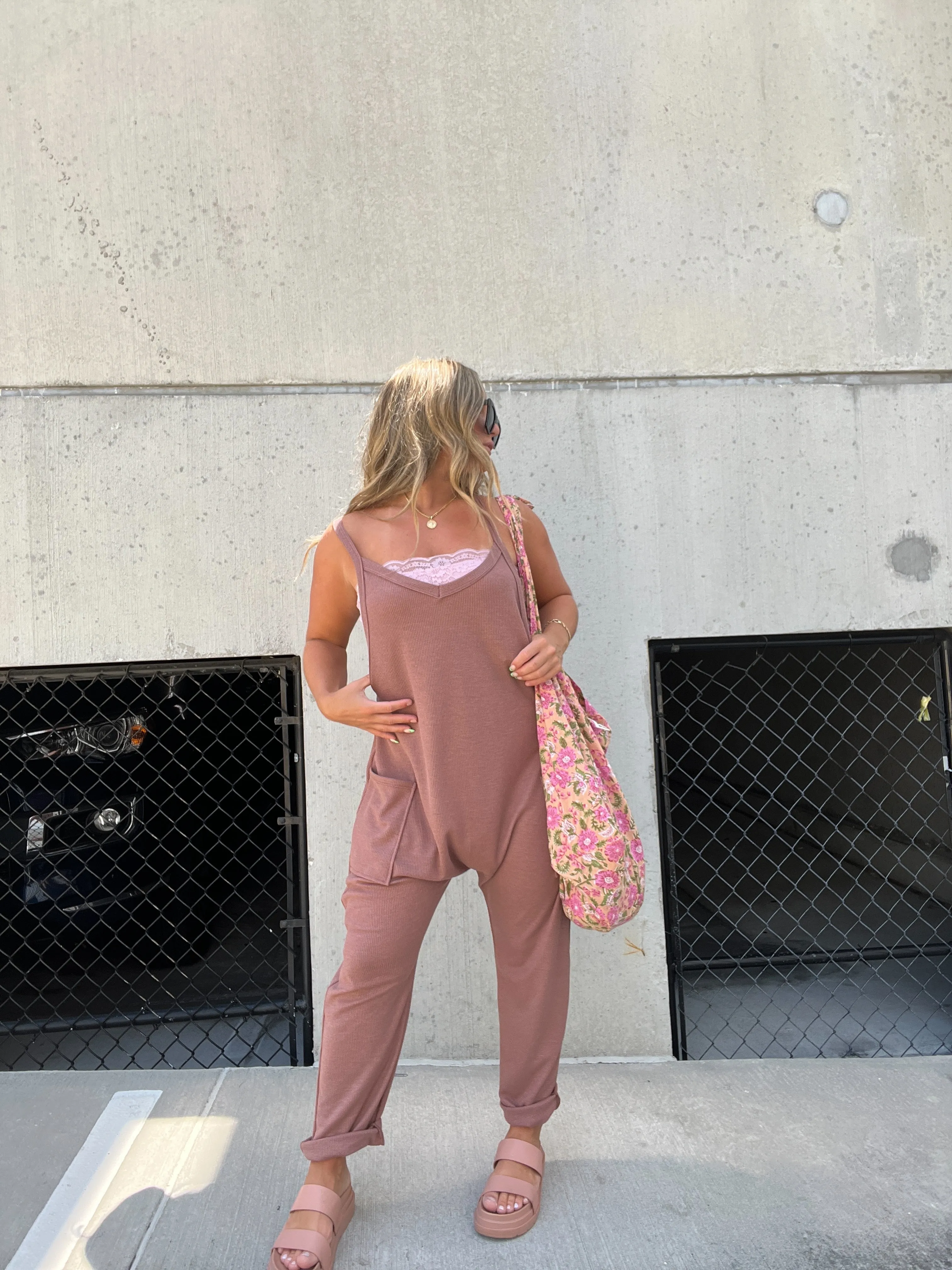 MOCHA RELAXED FIT JUMPSUIT sold by Chic by Ally B product image thumbnail 4