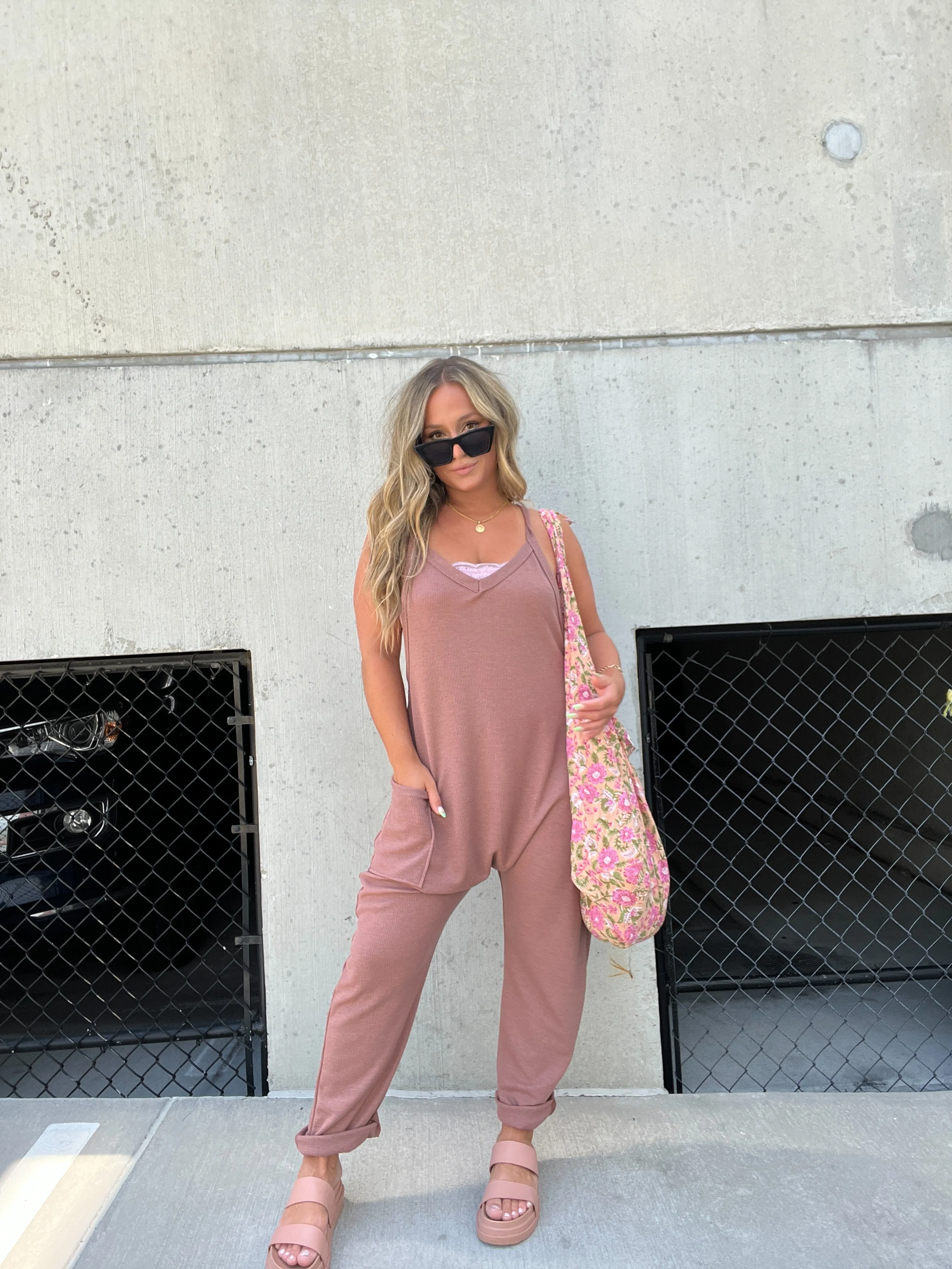MOCHA RELAXED FIT JUMPSUIT sold by Chic by Ally B product image thumbnail 3