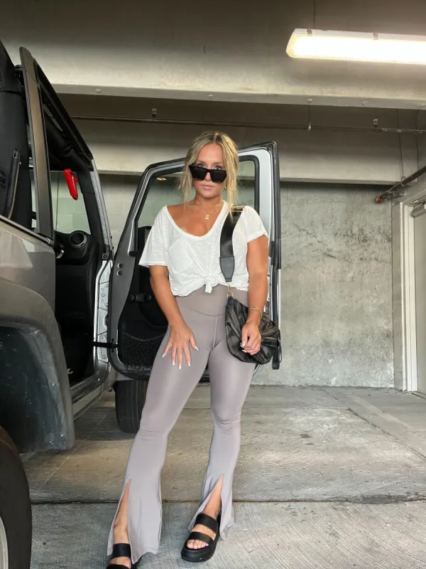 Ash Busy Day Slit Front Flares sold by Chic by Ally B