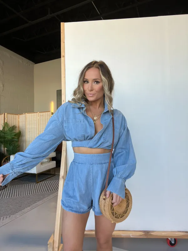 Juliette Reasons Set Light Denim sold by Chic by Ally B