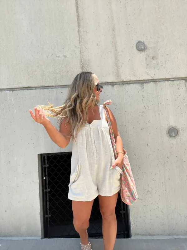 Sweet Day Knit Romper Grey Linen sold by Chic by Ally B