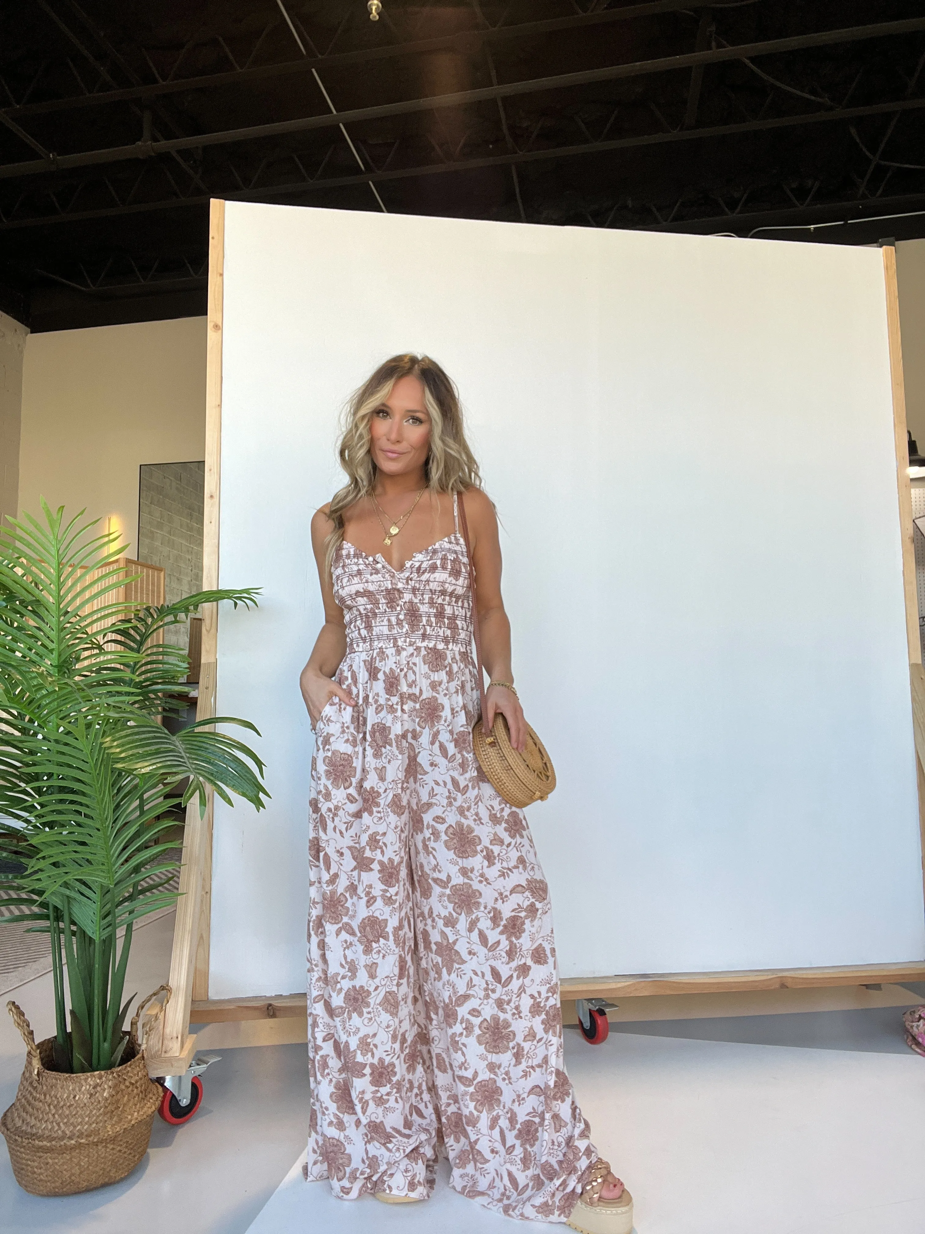 Verity Floral Jumpsuit Cream sold by Chic by Ally B product image thumbnail 2