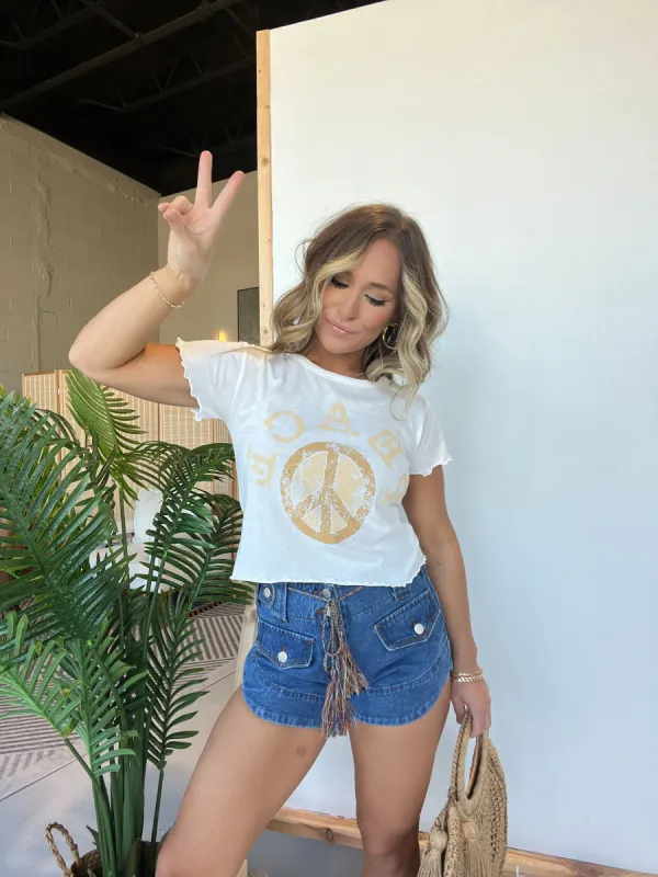 Peace Tee Ivory sold by Chic by Ally B