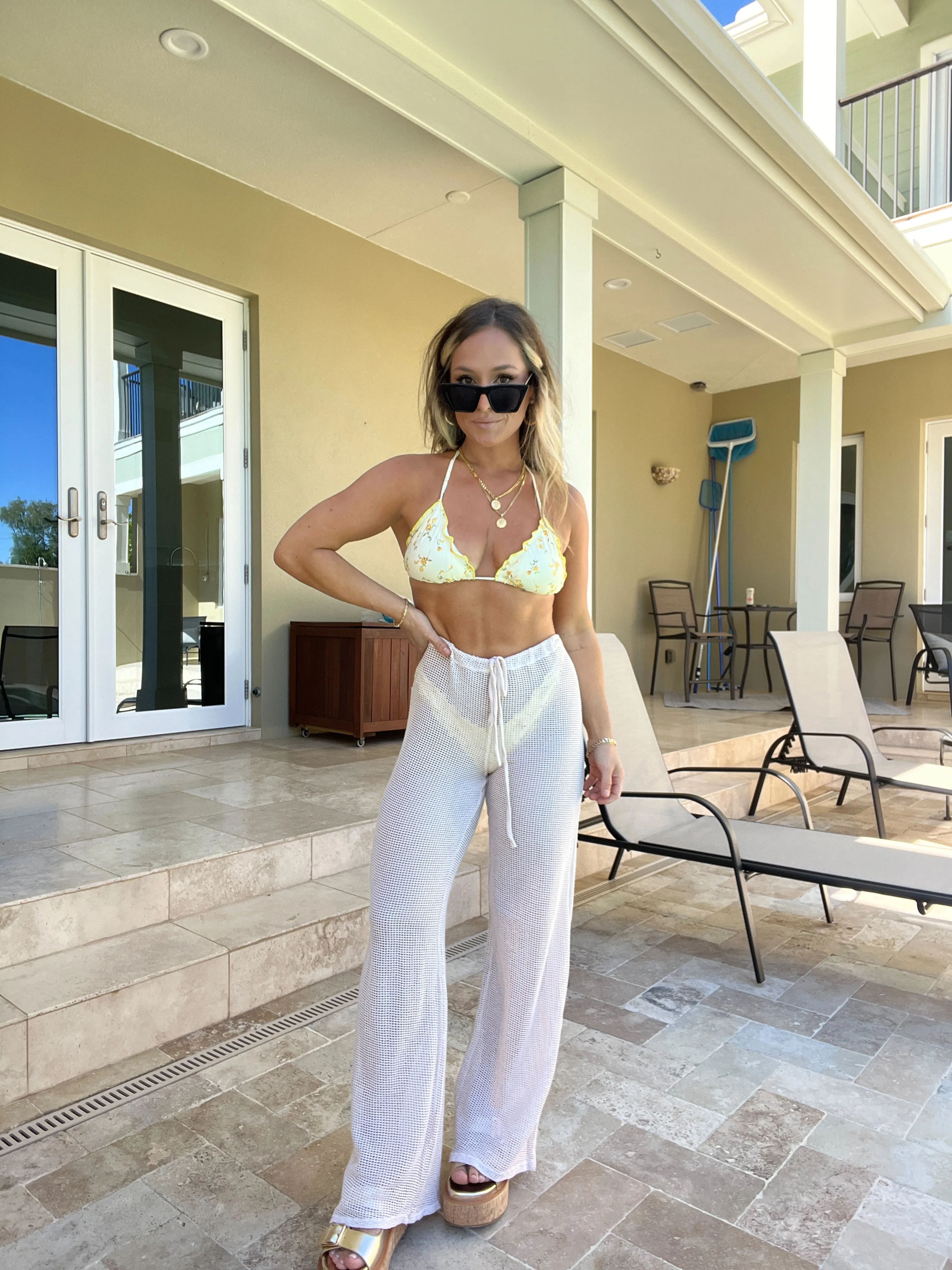 Beach Bum Waffle Eyelet Pants Sanded Beige sold by Chic by Ally B product image thumbnail 4