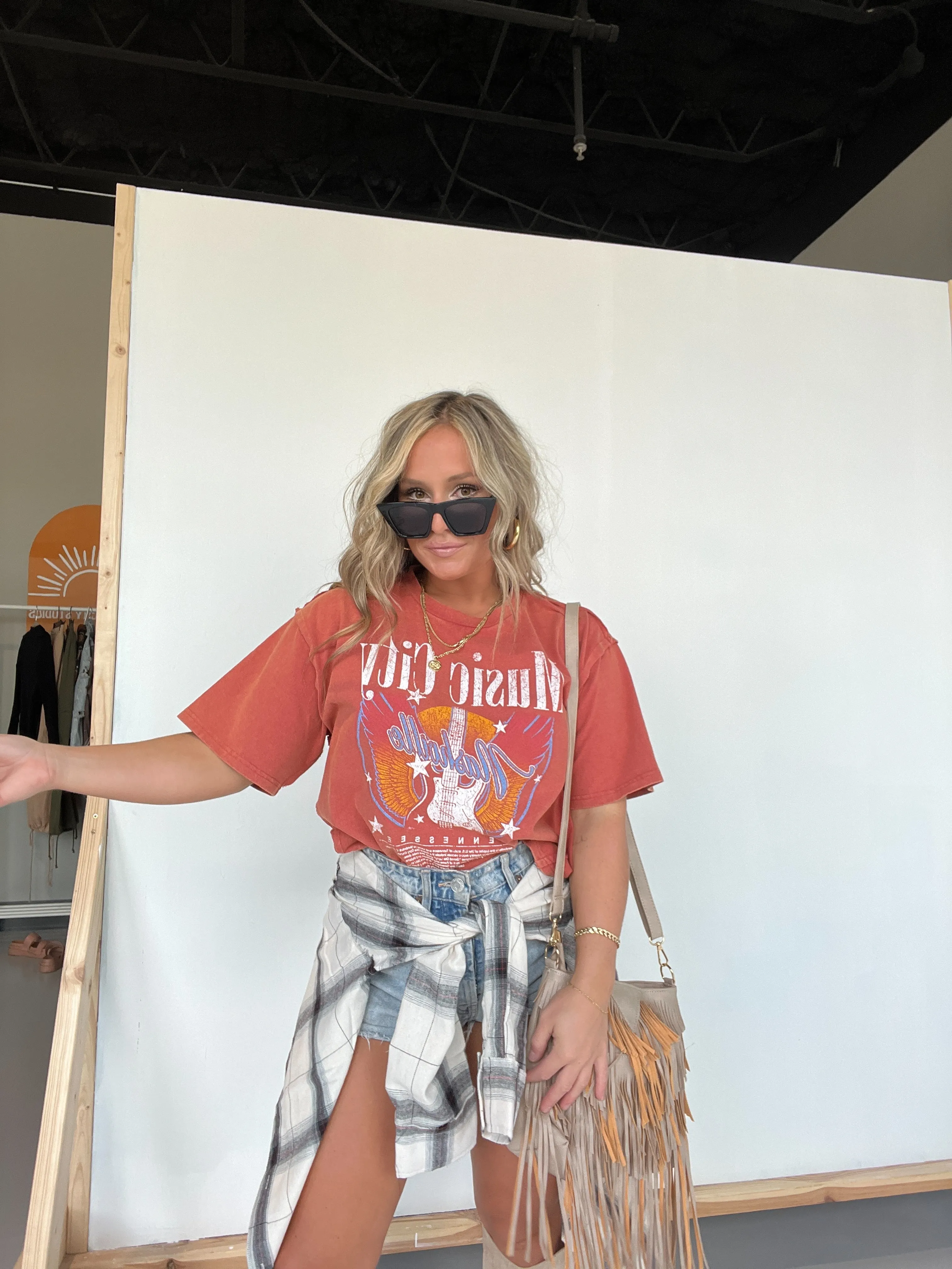 Music City Cropped Tee Rust sold by Chic by Ally B product image thumbnail 3