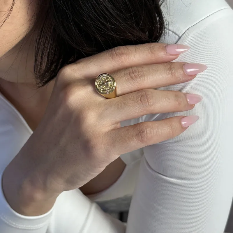 Saint Benedict 18K Gold Ring sold by Chic by Ally B