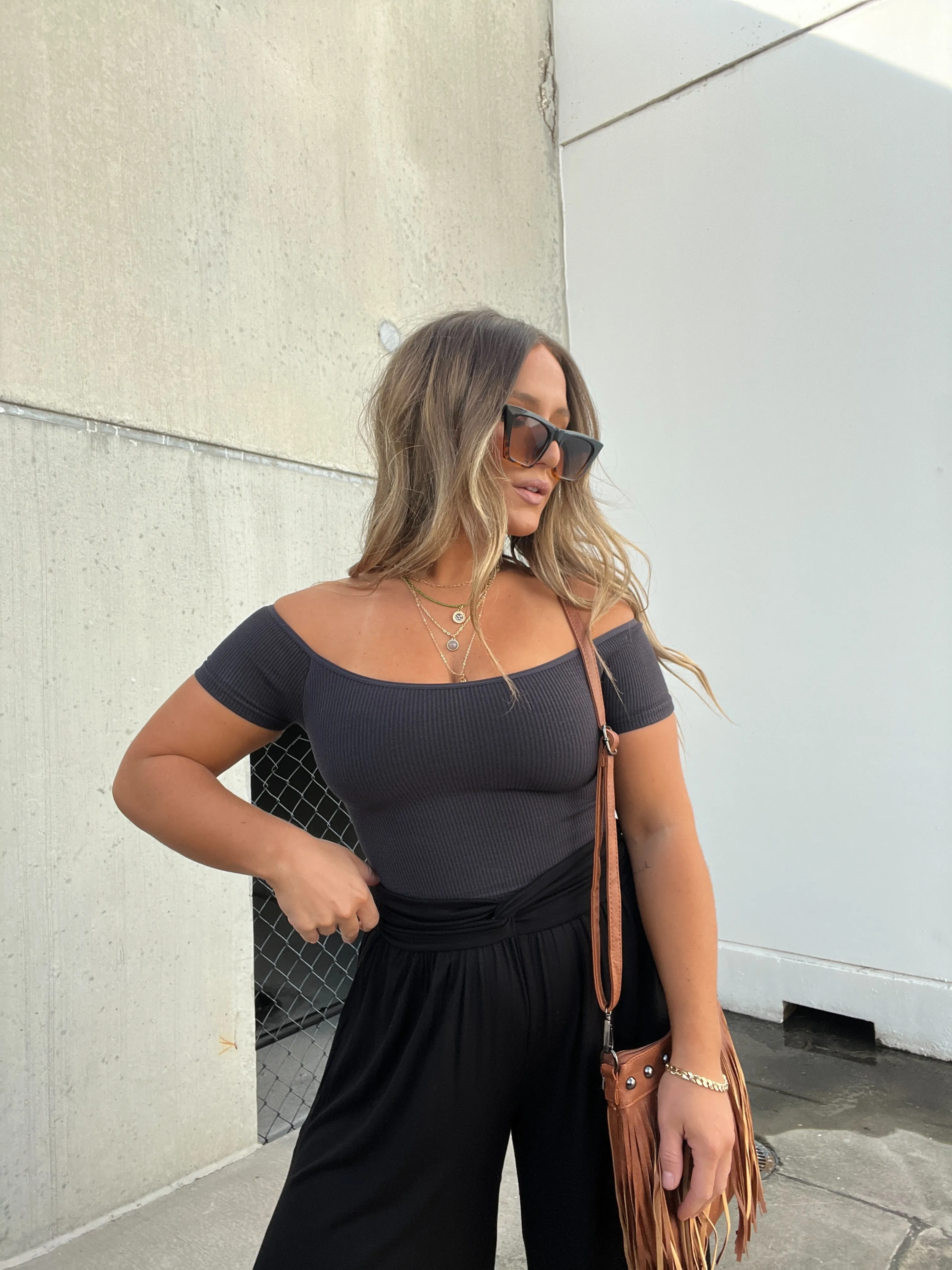 Off the Shoulder Basic Top Black sold by Chic by Ally B product image thumbnail 3