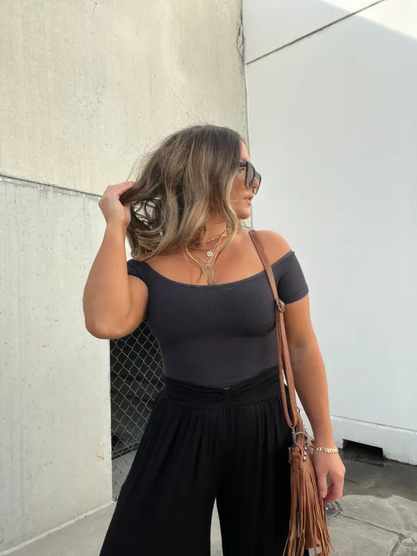 Off the Shoulder Basic Top Black sold by Chic by Ally B