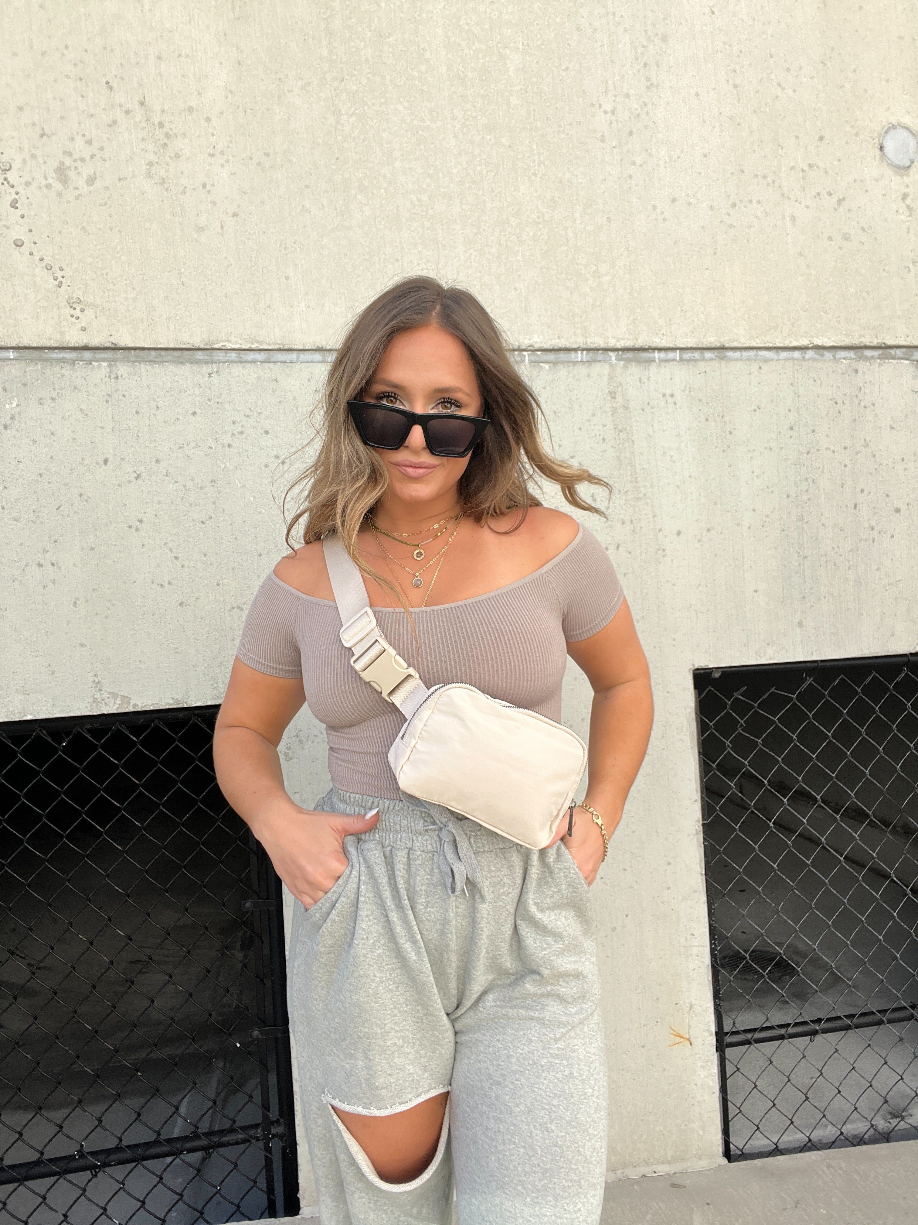 BEIGE BELT BAG sold by Chic by Ally B