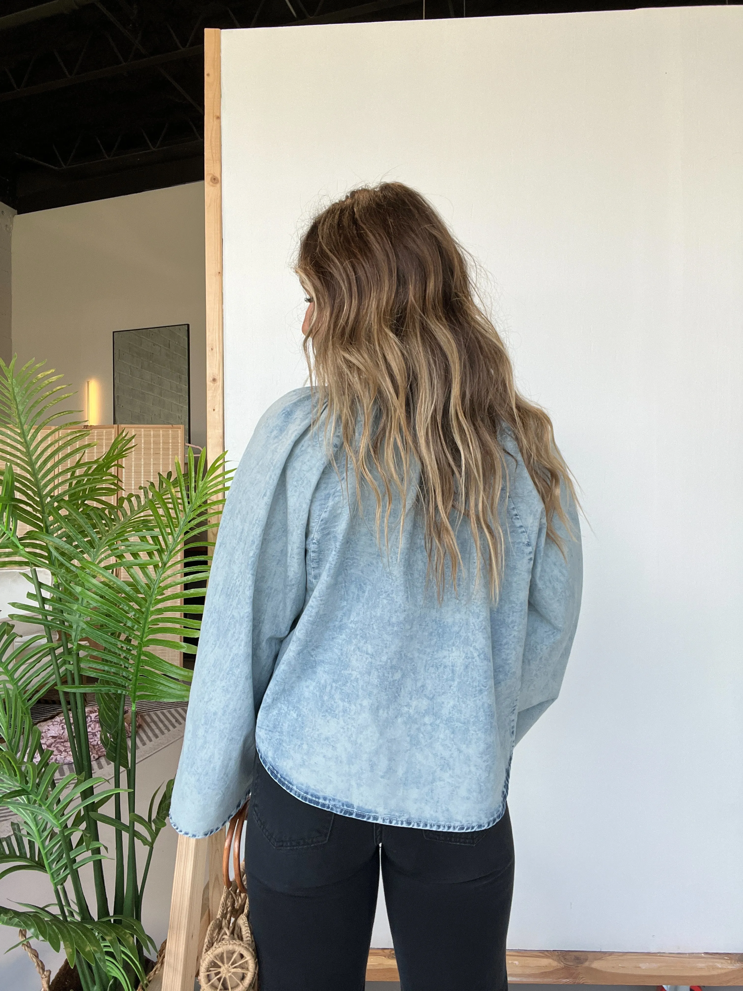 Anneliese Tencel Bell Sleeve Top Denim sold by Chic by Ally B product image thumbnail 3