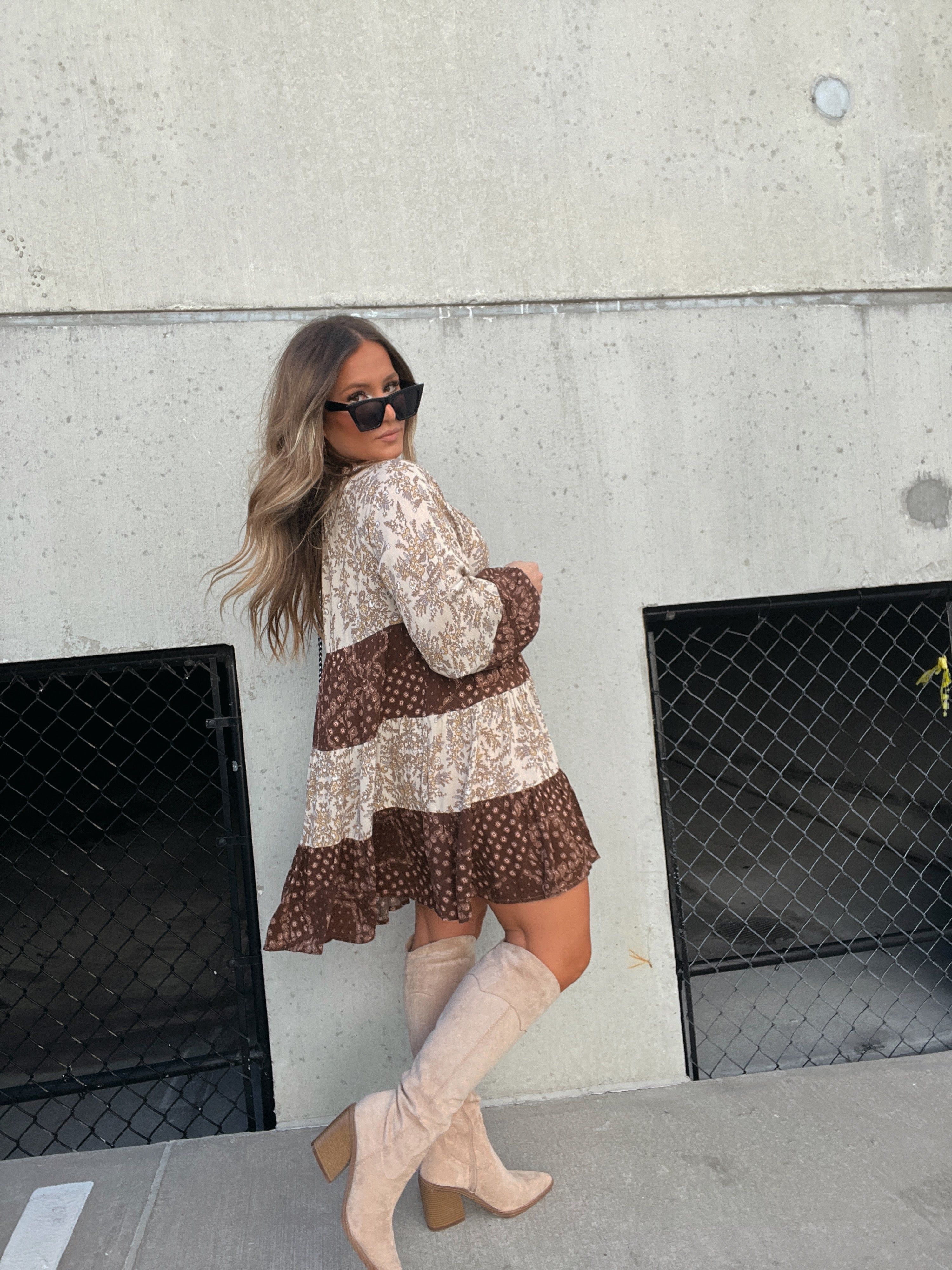 TIARA TIERED MIXED PRINT DRESS sold by Chic by Ally B product image thumbnail 7