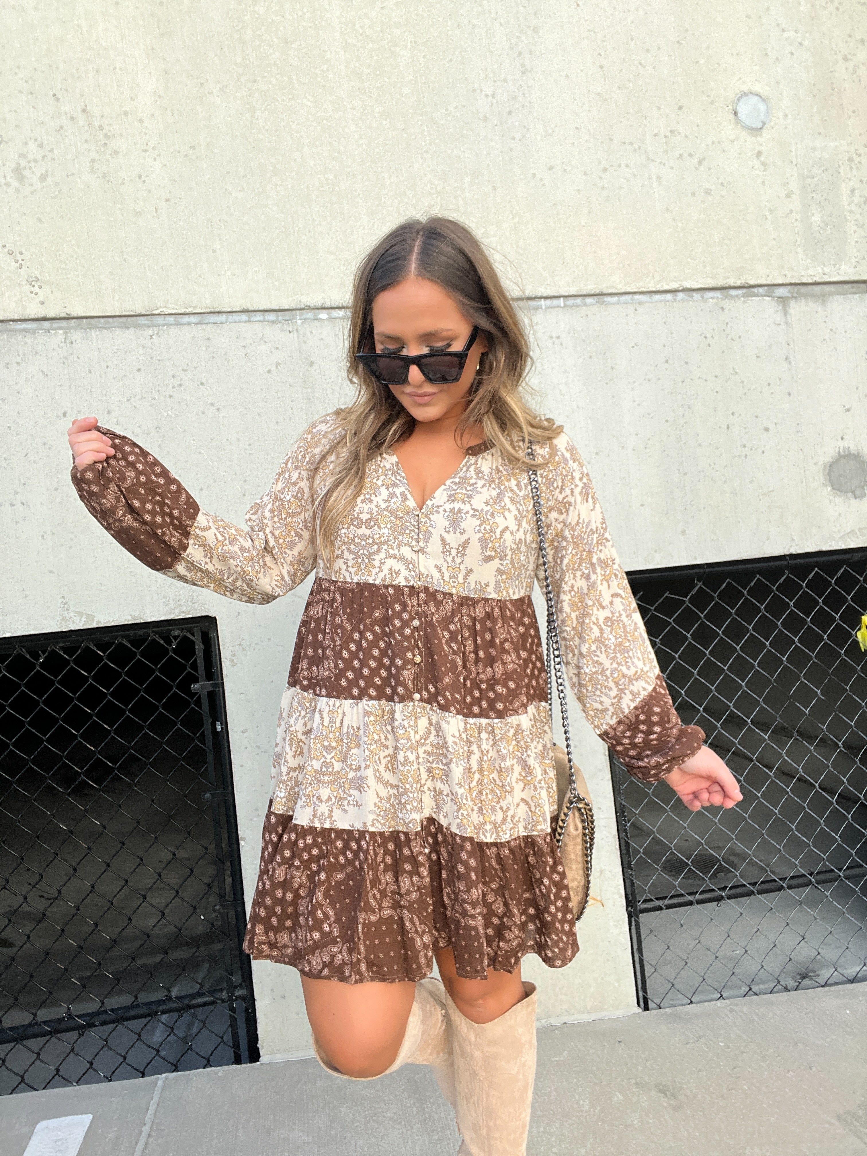 TIARA TIERED MIXED PRINT DRESS sold by Chic by Ally B product image thumbnail 11