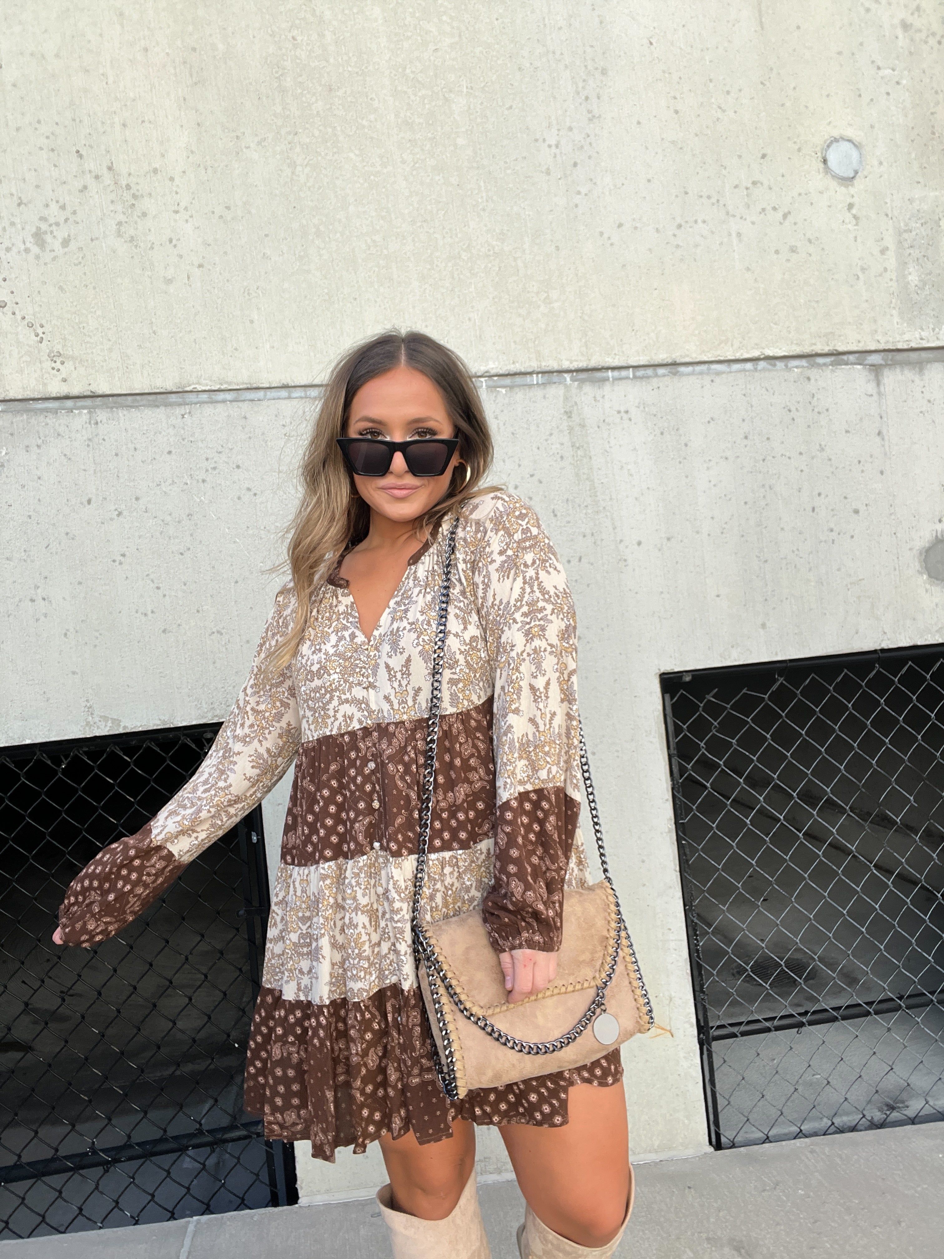 TIARA TIERED MIXED PRINT DRESS sold by Chic by Ally B product image thumbnail 15