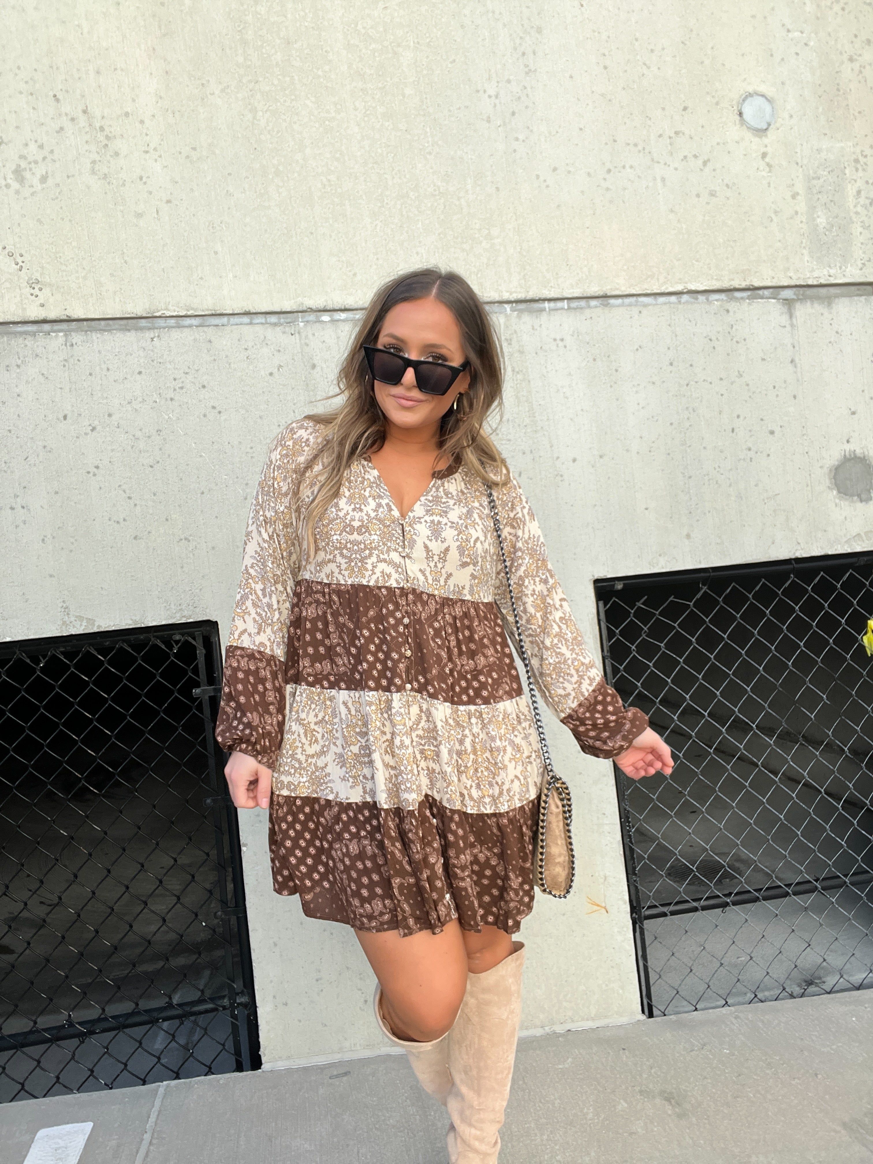 TIARA TIERED MIXED PRINT DRESS sold by Chic by Ally B product image thumbnail 14