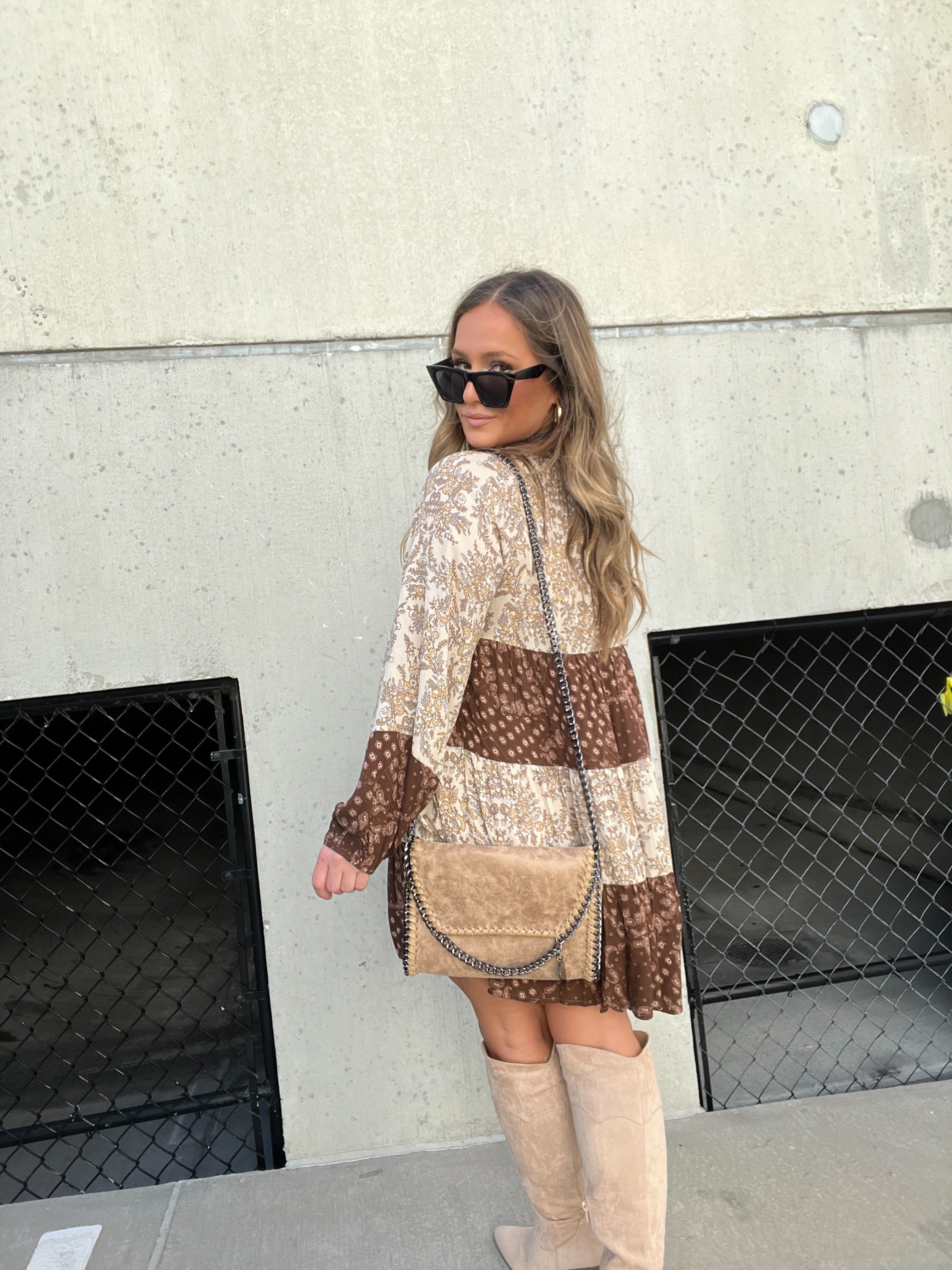 TIARA TIERED MIXED PRINT DRESS sold by Chic by Ally B product image thumbnail 4