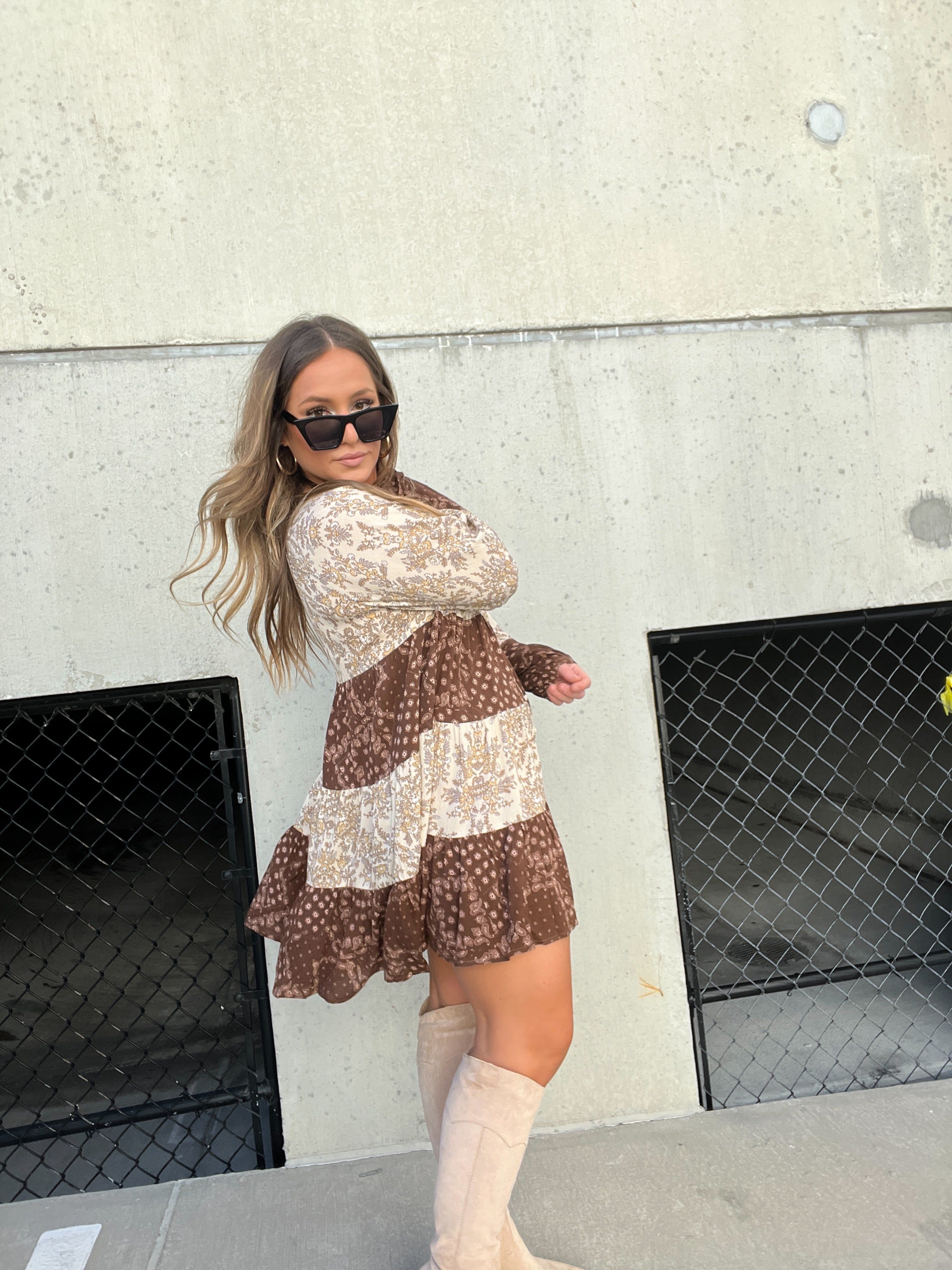 TIARA TIERED MIXED PRINT DRESS sold by Chic by Ally B product image thumbnail 9