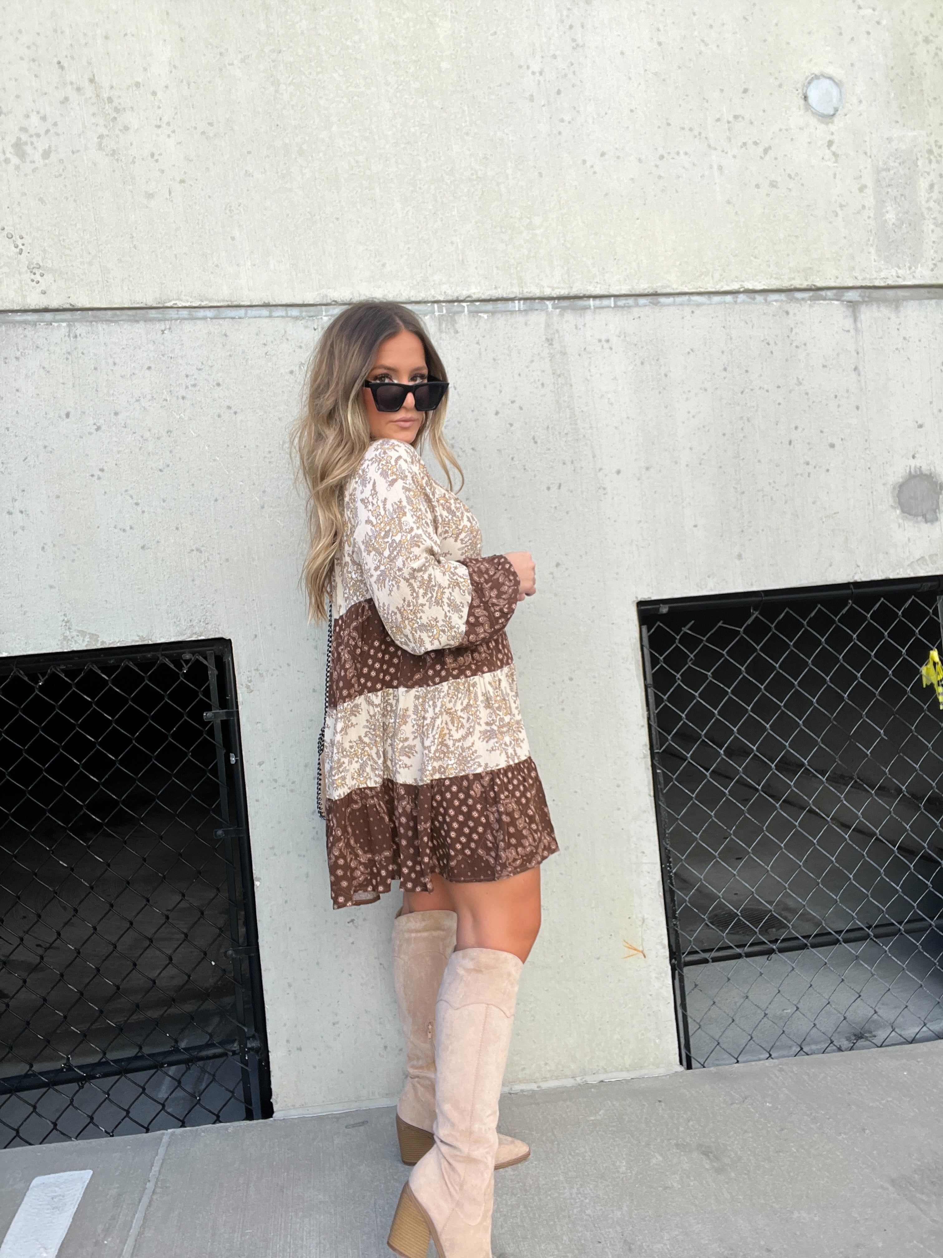 TIARA TIERED MIXED PRINT DRESS sold by Chic by Ally B product image thumbnail 13