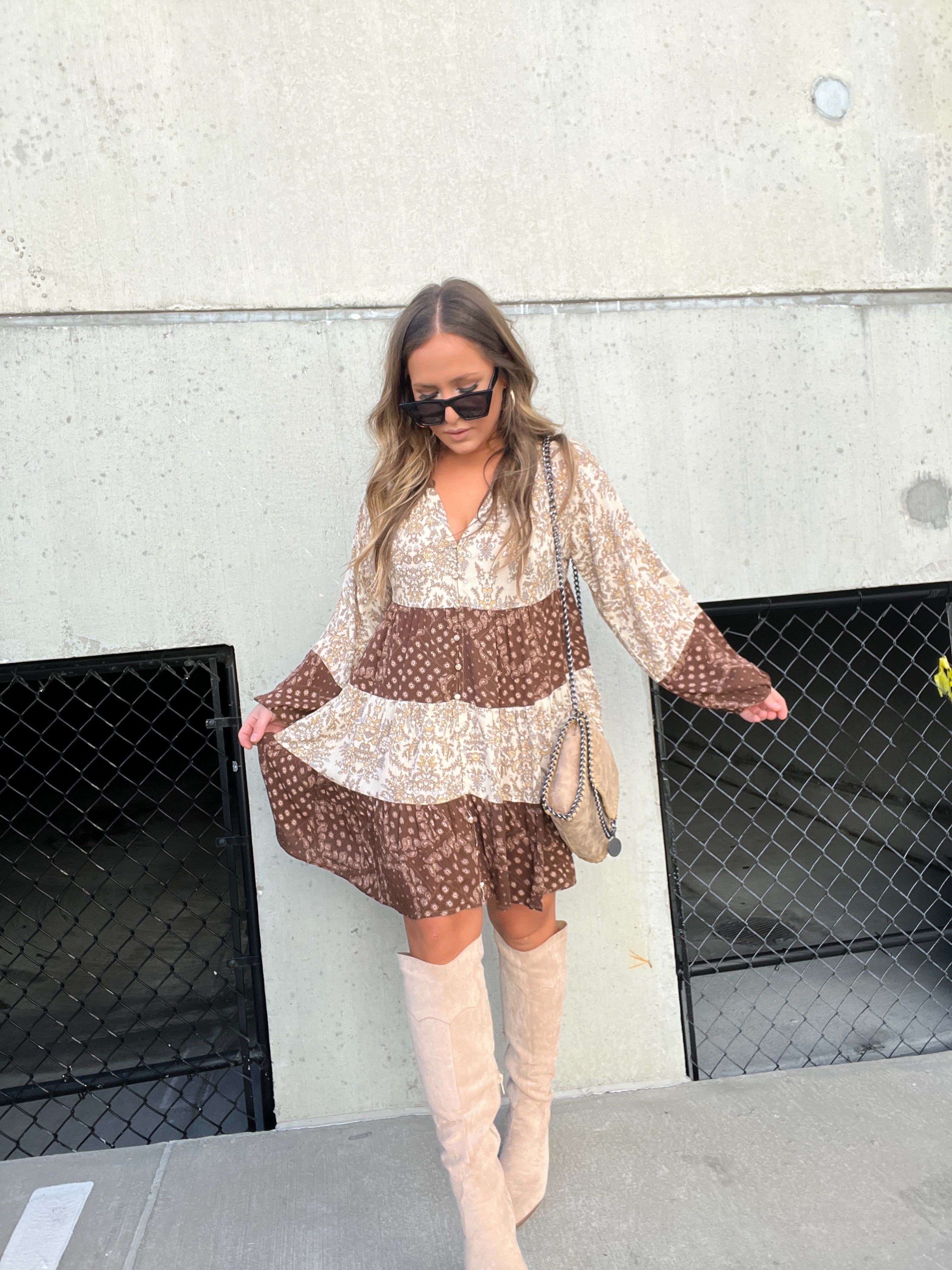 TIARA TIERED MIXED PRINT DRESS sold by Chic by Ally B product image thumbnail 12